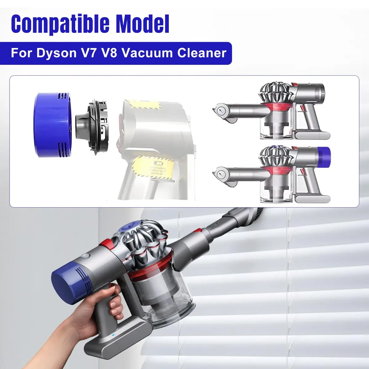 Chuancheng Vacuum Filter & Rear Cover Kit for Dyson V7 V8 | Durable, Reusable, Easy to Install - view 2