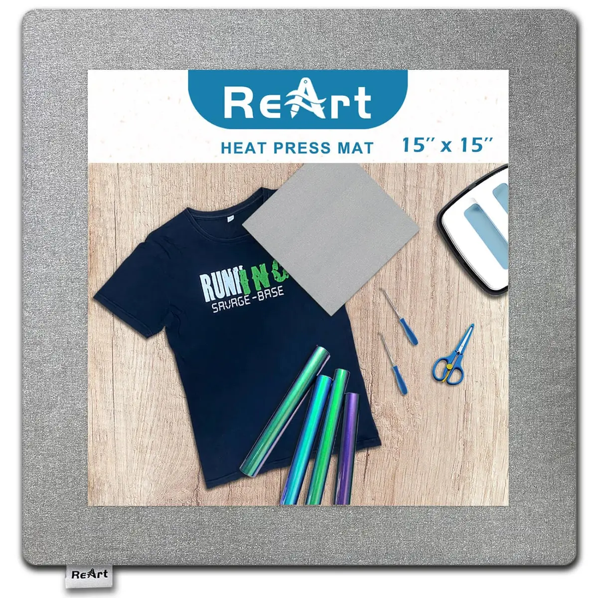 ReArt 15" x 15" Heat Press Mat for Cricut Easypress Both Sides Applicable | Smooth & Even Surface - main product image