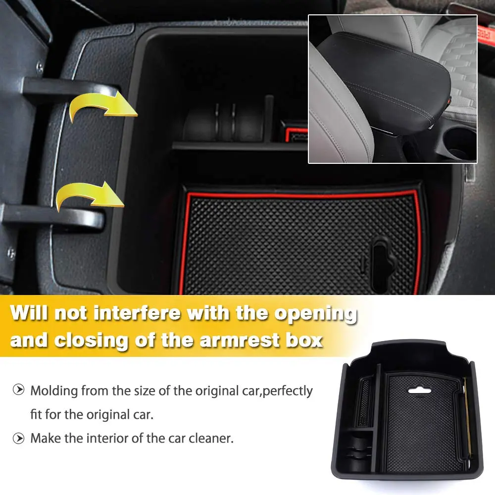 Autorder Center Console Organizer for Kia Seltos 2021-2026 | Secondary Armrest Storage Box Insert Tray with 2 Color Mats - view 5