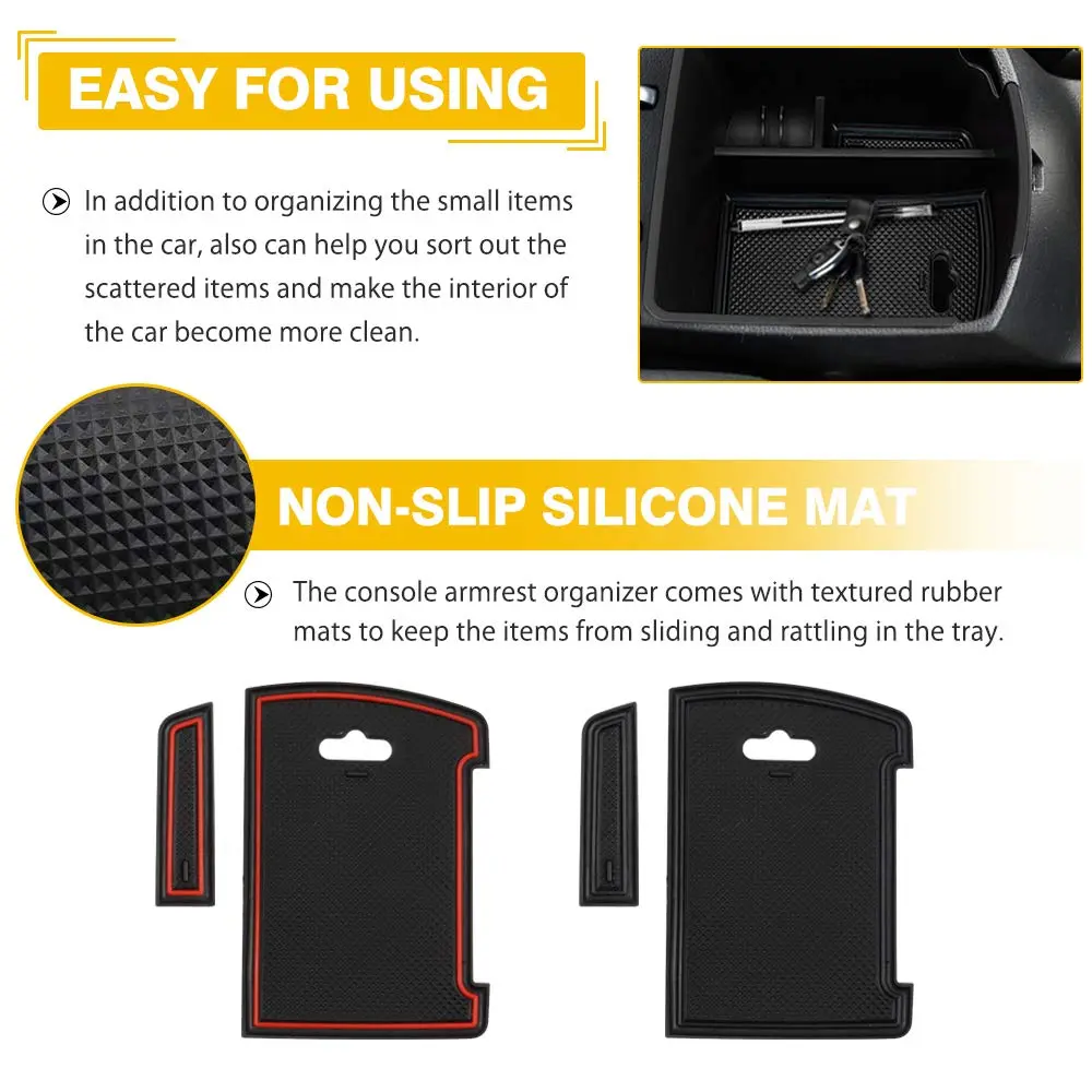 Autorder Center Console Organizer for Kia Seltos 2021-2026 | Secondary Armrest Storage Box Insert Tray with 2 Color Mats - view 4