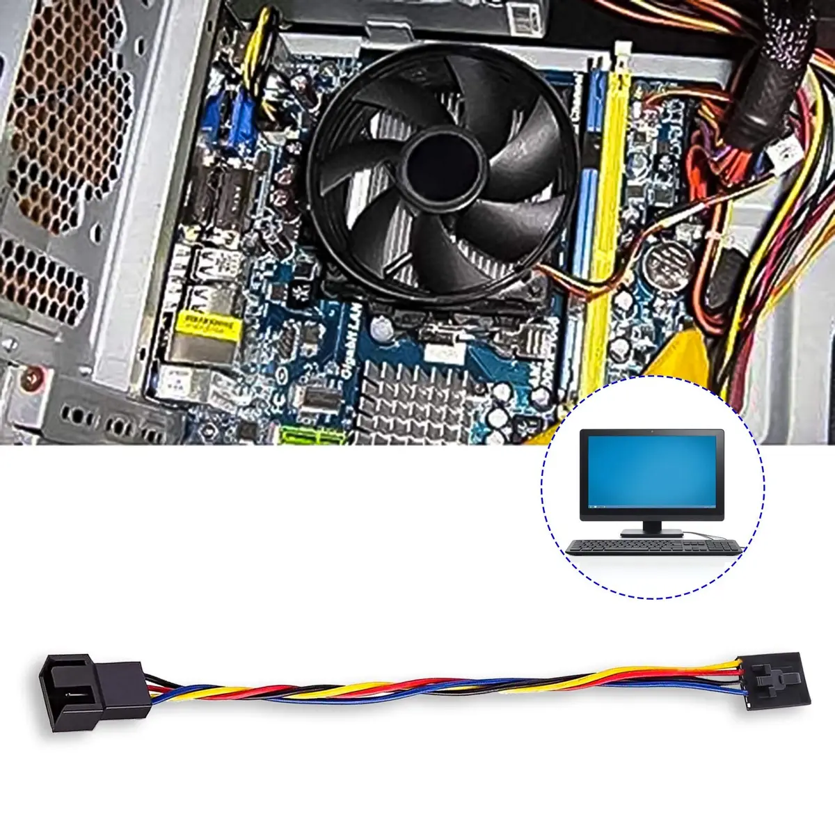 Create idea 5 Pin to 4 Pin Fan Adapter Converter Extension Cable 17.5cm | Compatible with Dell PC - view 5