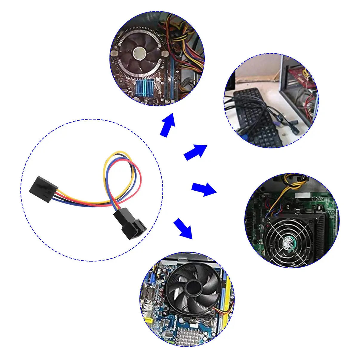 Create idea 5 Pin to 4 Pin Fan Adapter Converter Extension Cable 17.5cm | Compatible with Dell PC - view 2