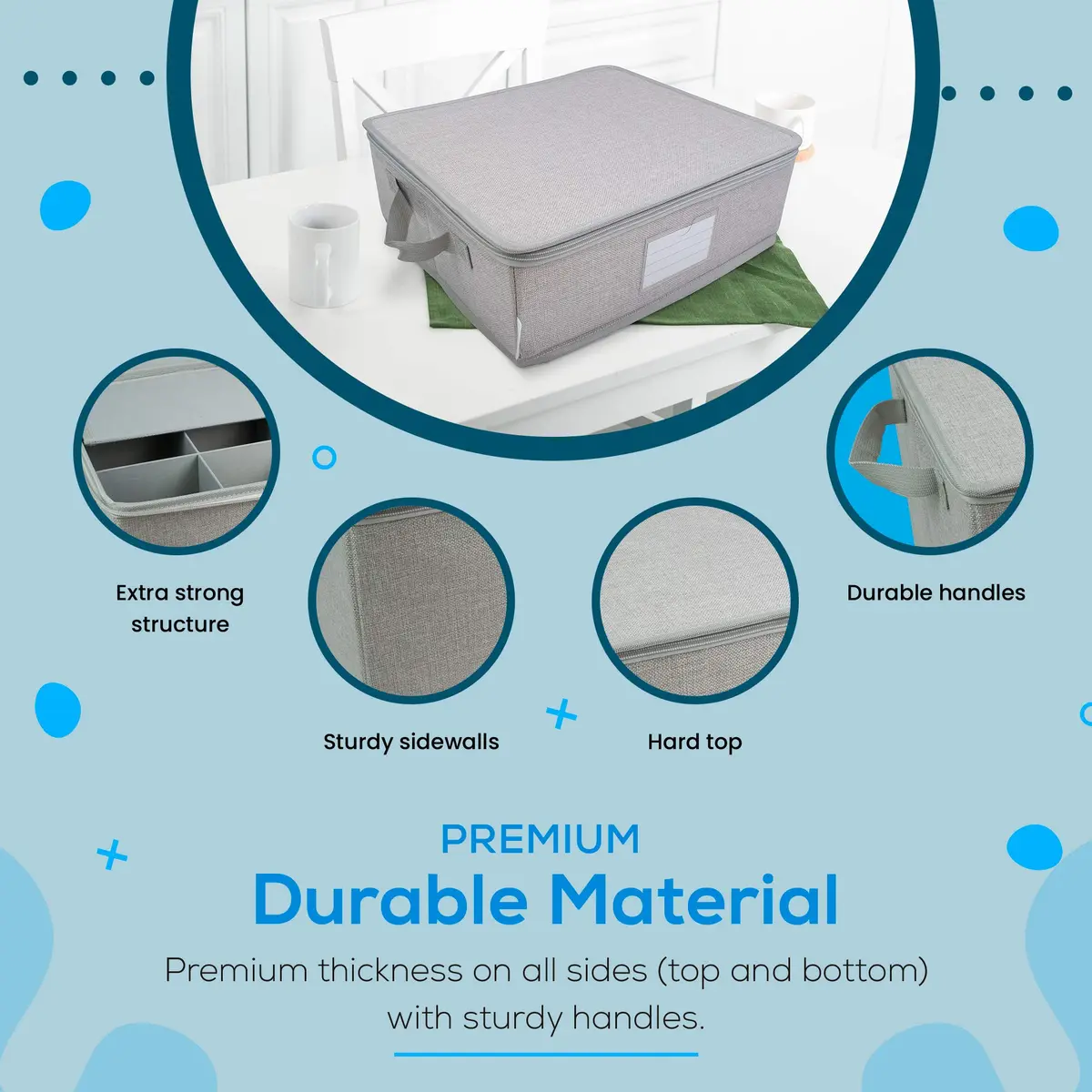 Feltectors Storage Box for Kitchen & Dining | Rust Resistant, 12 Mug Capacity, Felt Material, Custom Style - view 7