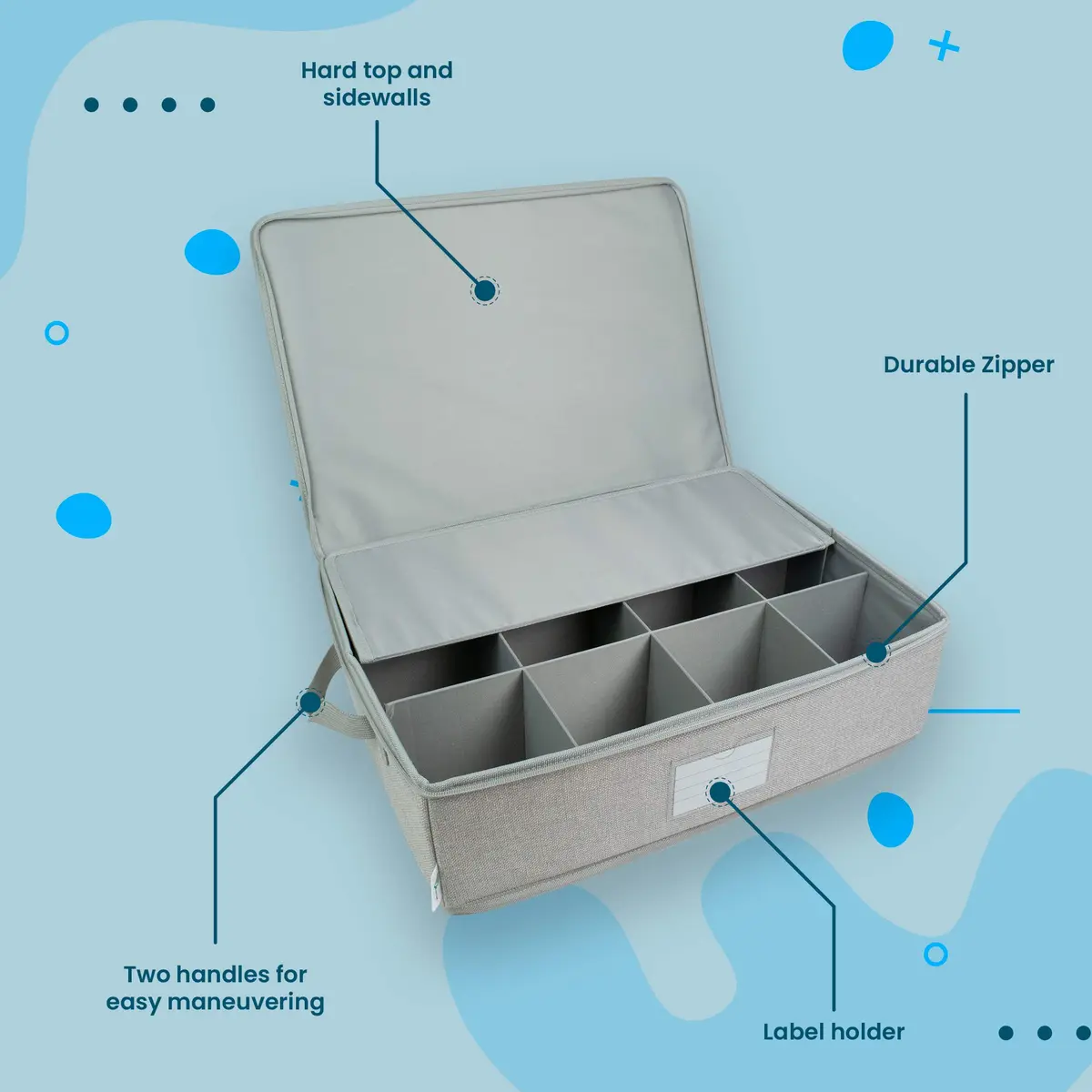 Feltectors Storage Box for Kitchen & Dining | Rust Resistant, 12 Mug Capacity, Felt Material, Custom Style - view 8