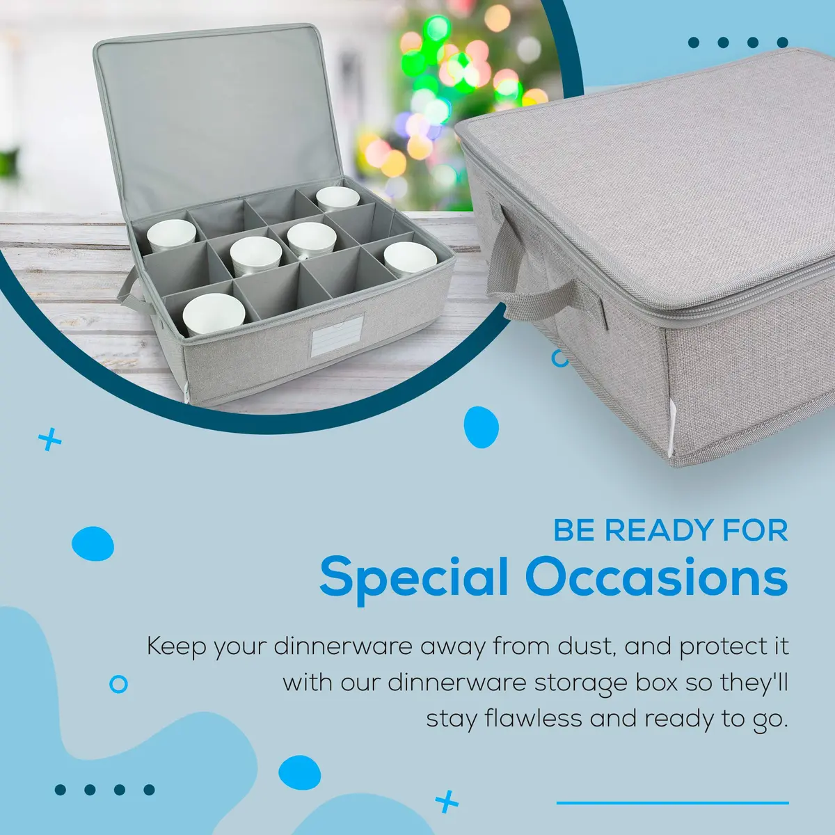 Feltectors Storage Box for Kitchen & Dining | Rust Resistant, 12 Mug Capacity, Felt Material, Custom Style - view 4