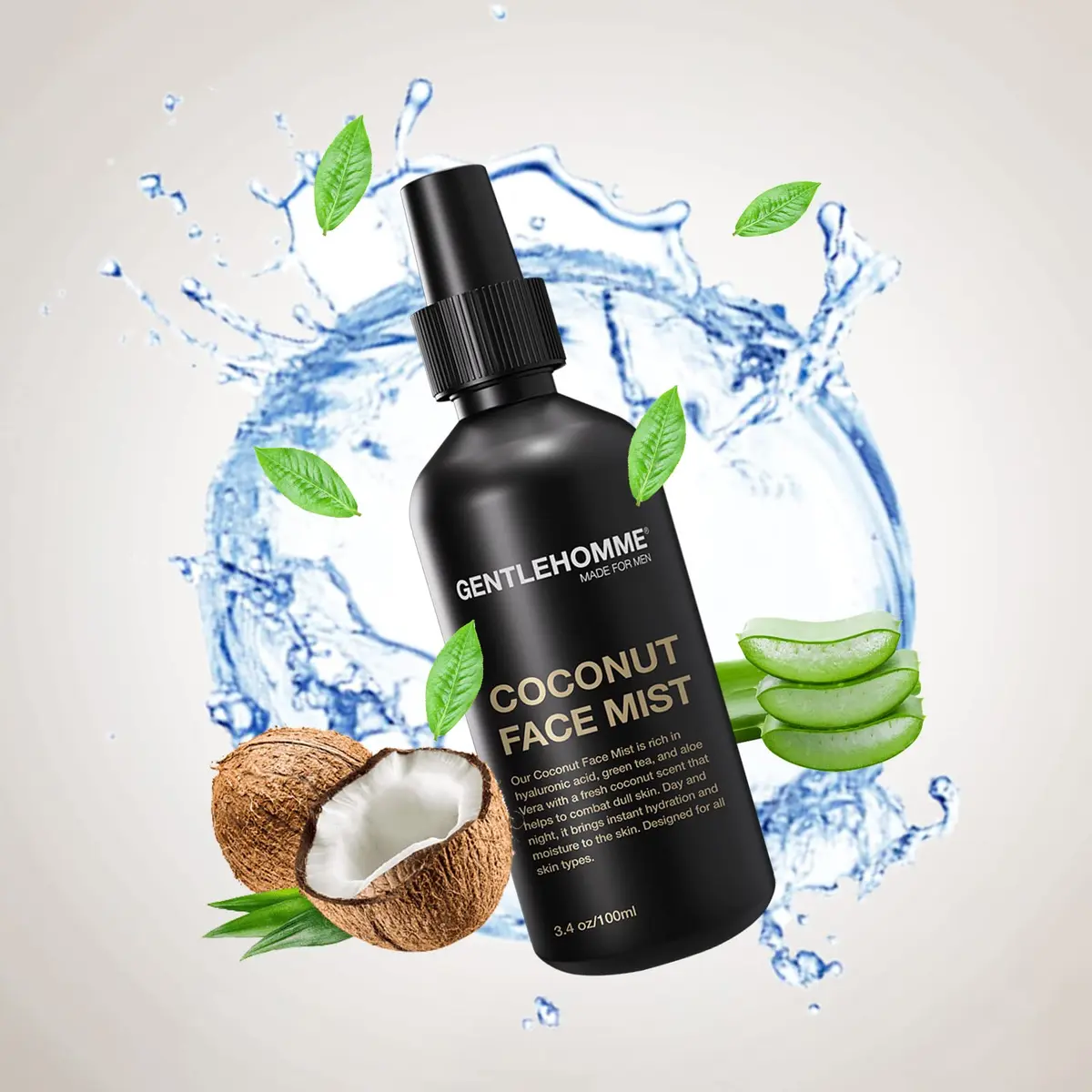 Gentlehomme Coconut Face Mist - Men’s Facial Spray with Hyaluronic Acid & Aloe Vera 3.4oz | Hydrating & Refreshing - view 4