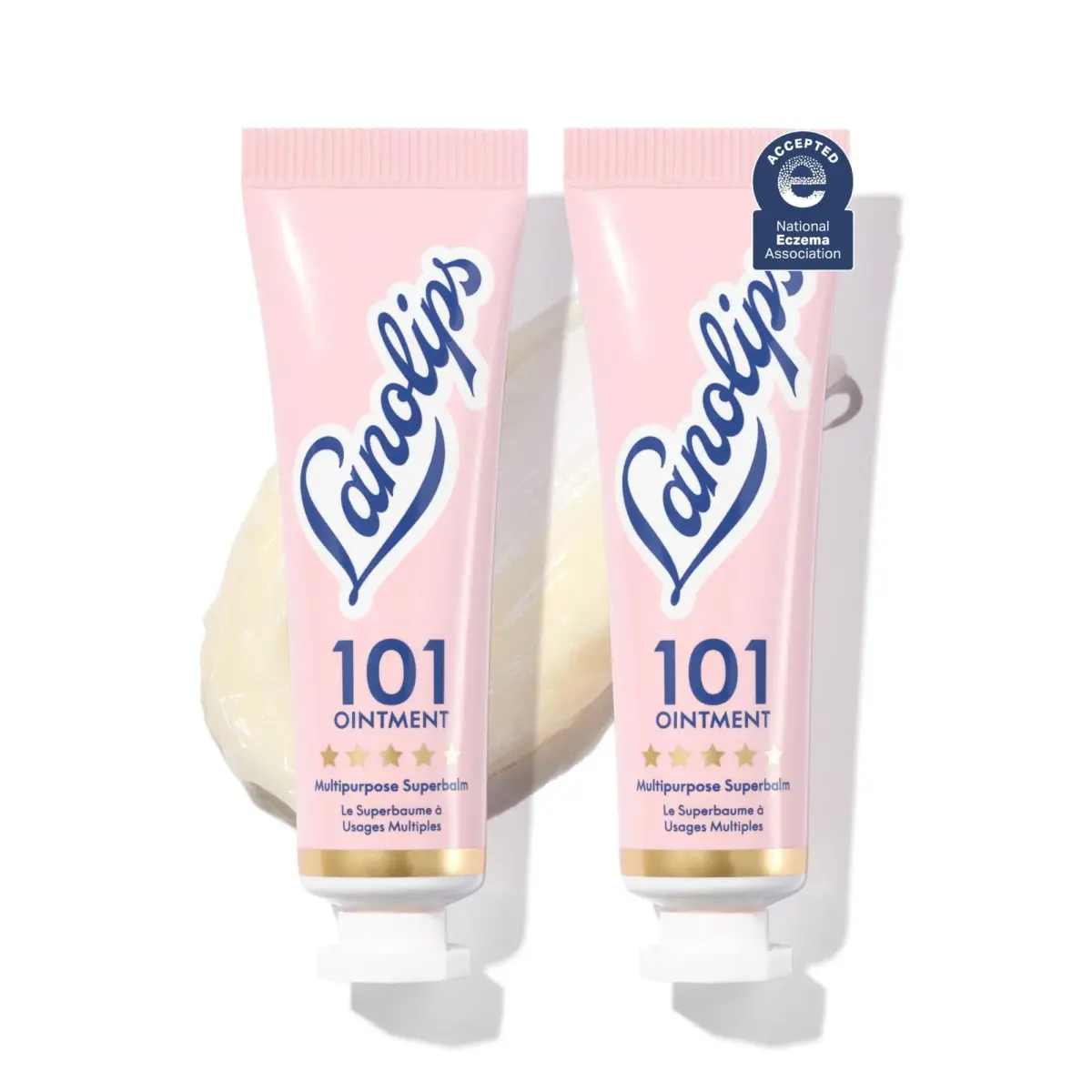 Lanolips 101 Multipurpose Ointment Duo 15ml (0.52 oz each) | Pure Lanolin Lip Balm & Skin Healer - main product image