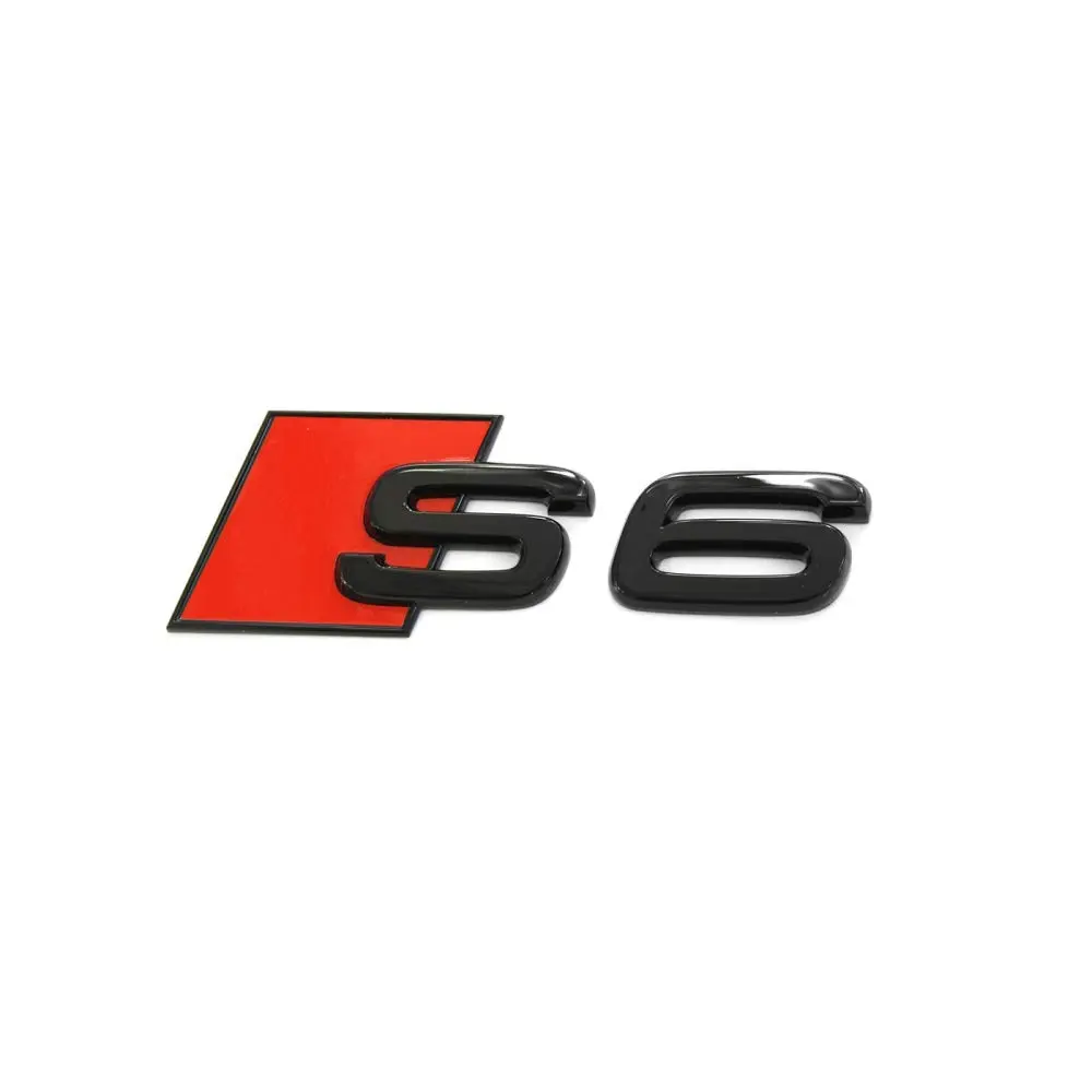 Audi 4K0071804 Lettering S6 Black/Red Tuning Black Edition Emblem | Perfect Fit, Self-Adhesive, Glossy Black & Red - main product image