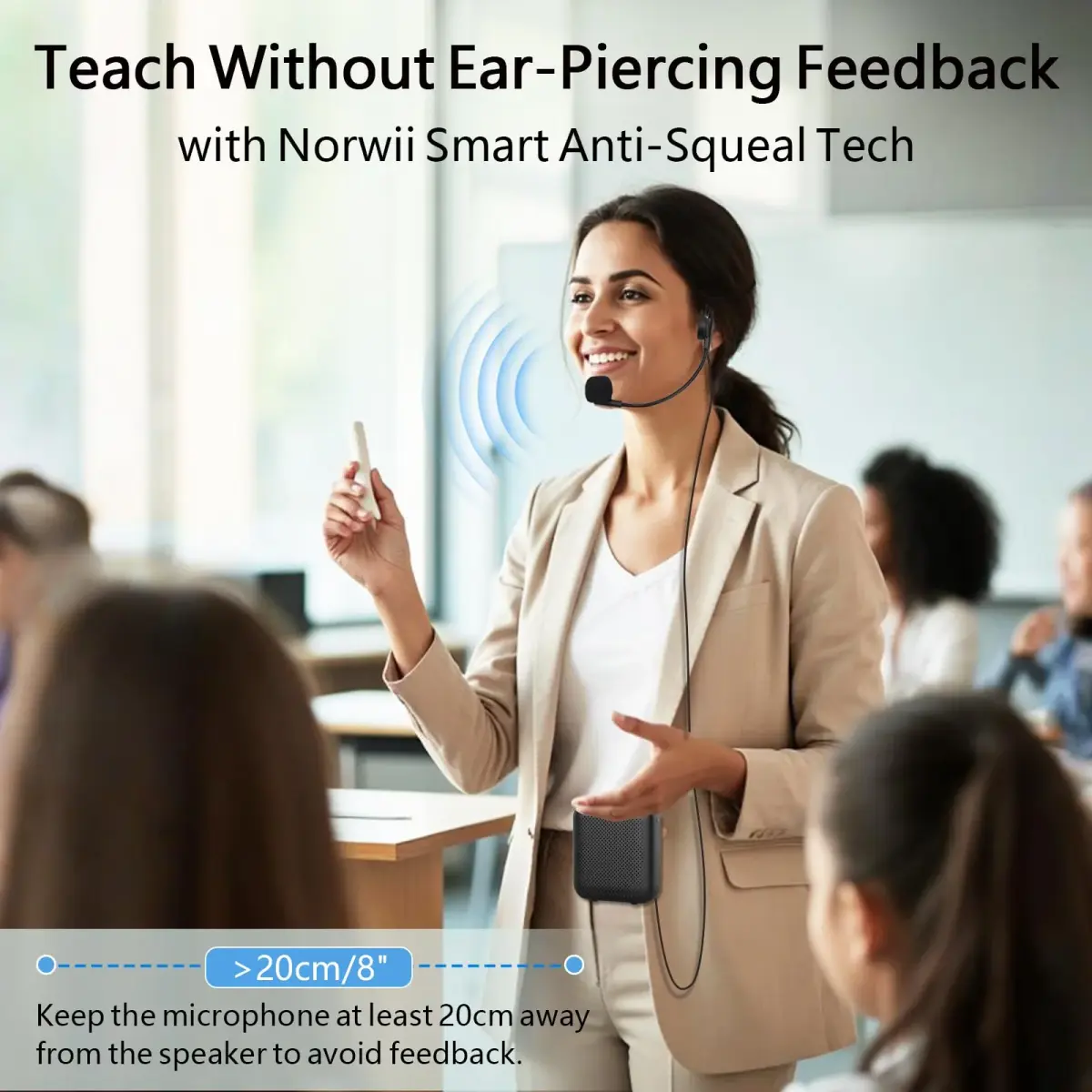 Norwii Portable Voice Amplifier with Wired Headset Microphone | 10W Output, 15-30 Hours Battery - view 5