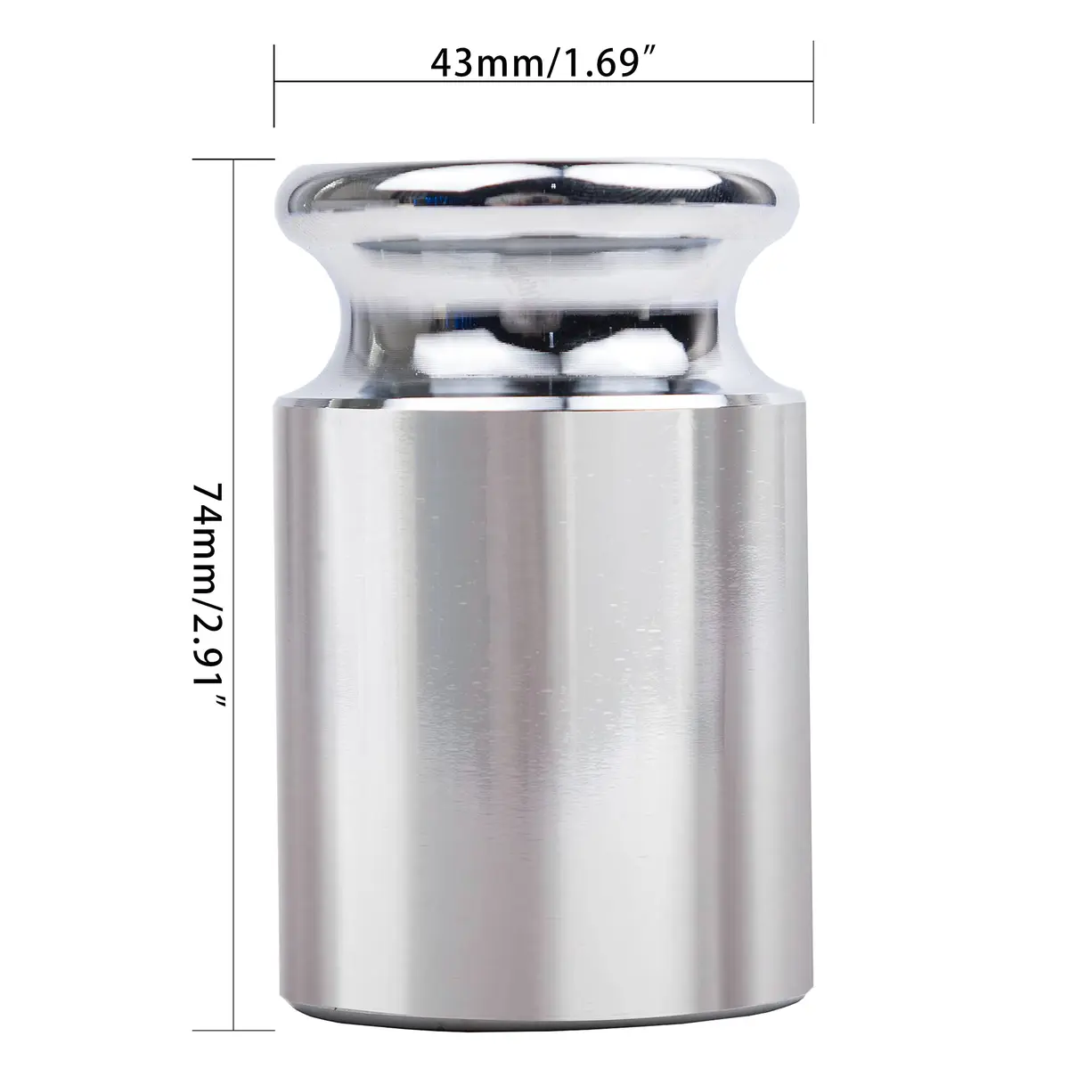 TEXALAN Calibration Weight 1000g | M2 Class Chrome Steel for Lab & Factory (1000g, Chrome Finish, ±160mg) - view 2
