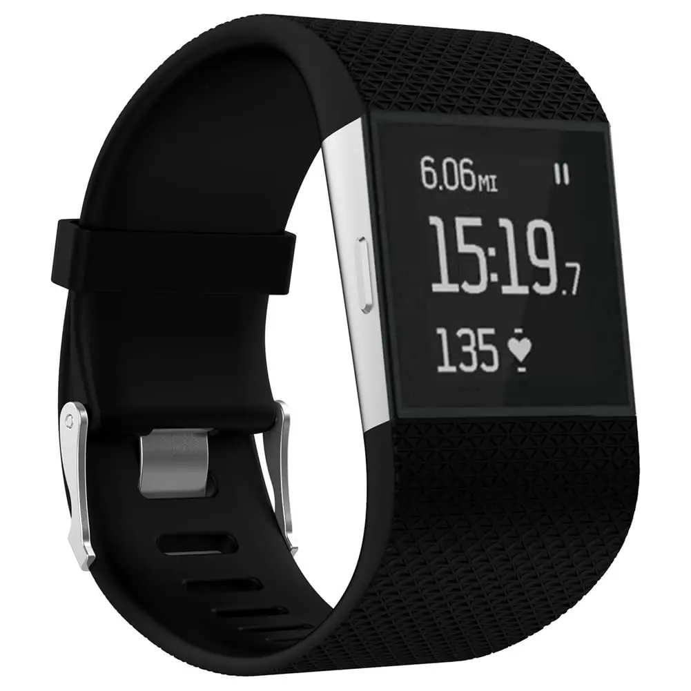 Yuuol Replacement Bands for Fitbit Surge Watch, Silicone Metal Buckle Fitness Tracker Wristband Strap Large | Water Resistant Sports Band - main product image