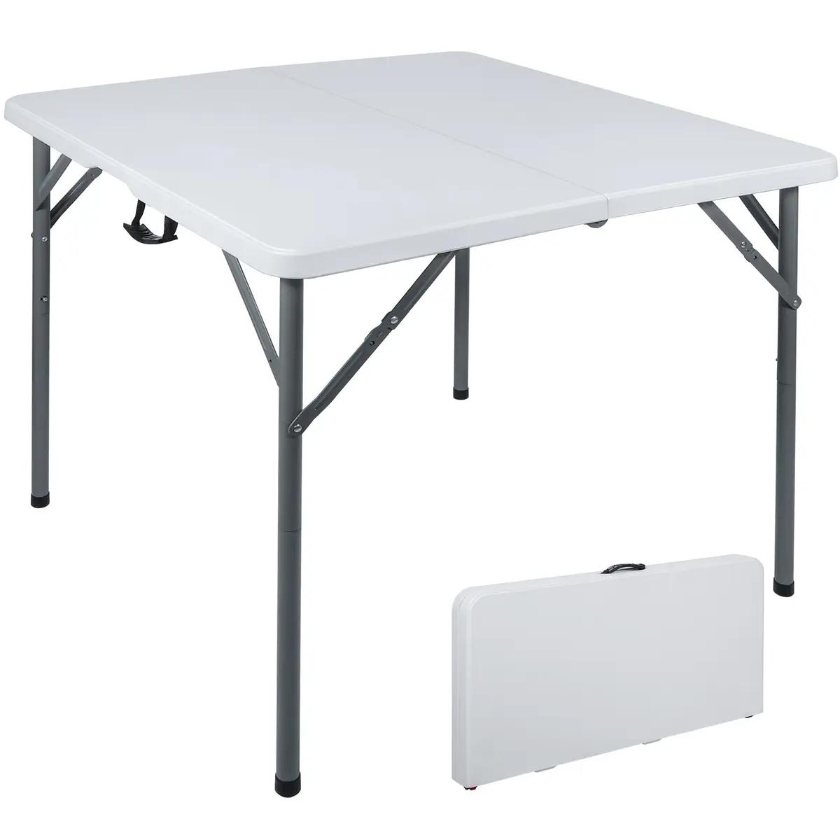 REDCAMP 34" Square Folding Card Table with Resin Top | Portable Indoor Outdoor Use, White - main product image