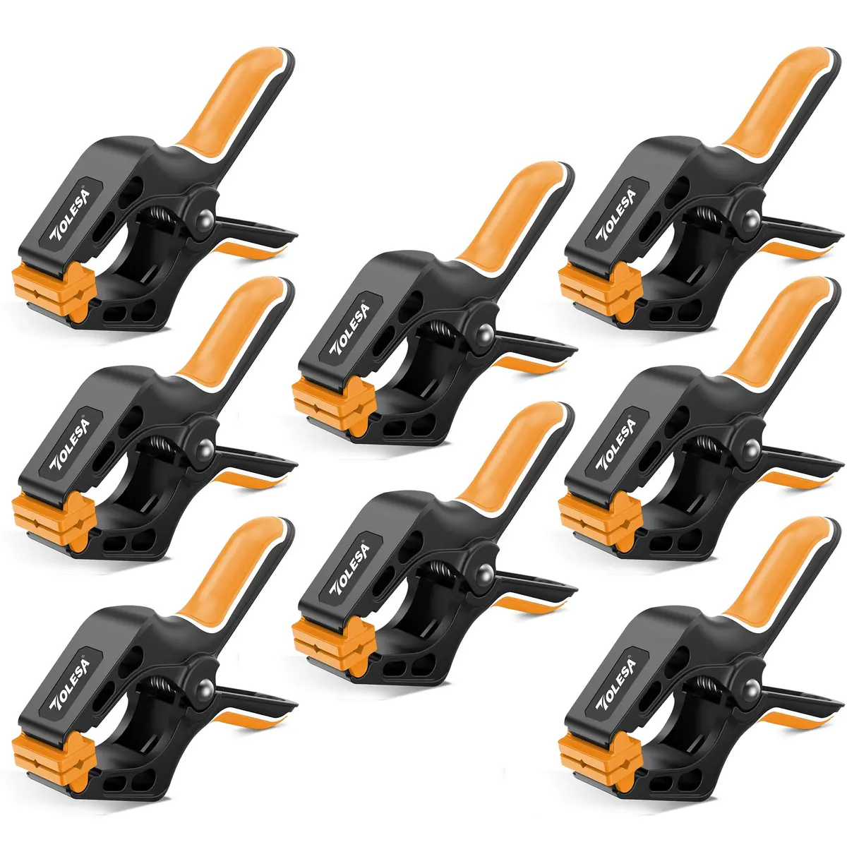 TOLESA Heavy Duty Spring Clamps, 4 Inch 8-Pack, Deep Throat for Woodworking - main product image