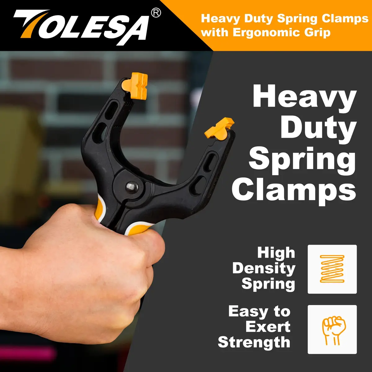 TOLESA Heavy Duty Spring Clamps, 4 Inch 8-Pack, Deep Throat for Woodworking - view 4