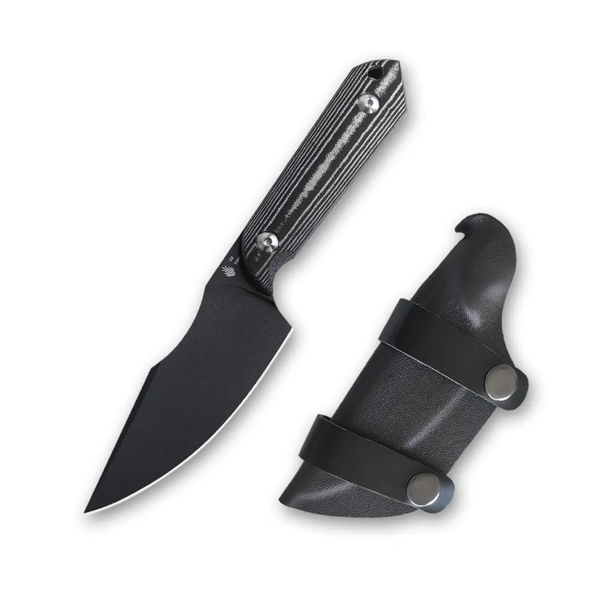 Kizer Harpoon Fixed Blade Knife, D2 Steel, Black Micarta Handle, 7.75in Overall, Outdoor & Hunting Utility - main product image