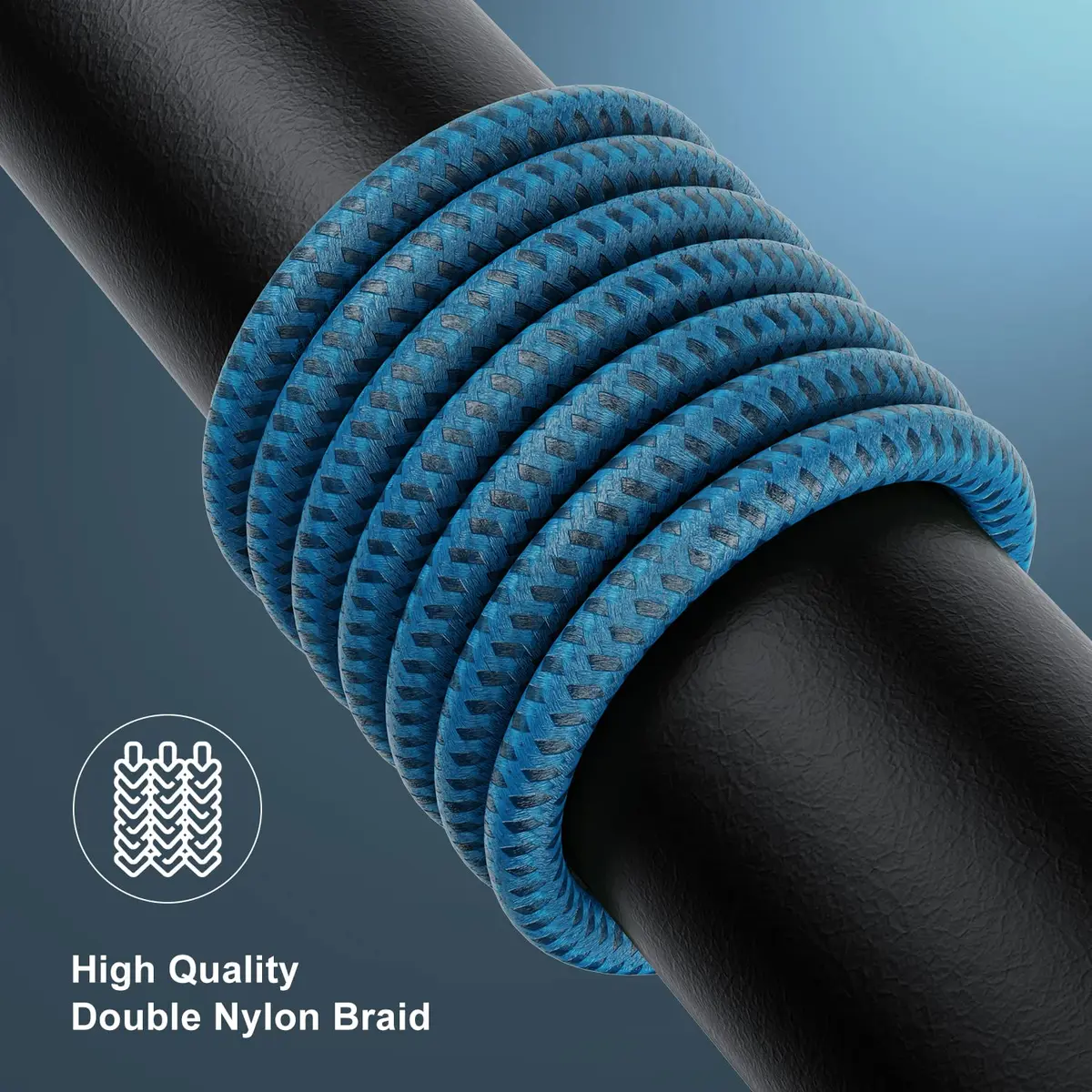 Essri 2Pack Lightning Cable 6FT | Nylon Braided iPhone Charger Cord for Fast Charging & Sync - view 6