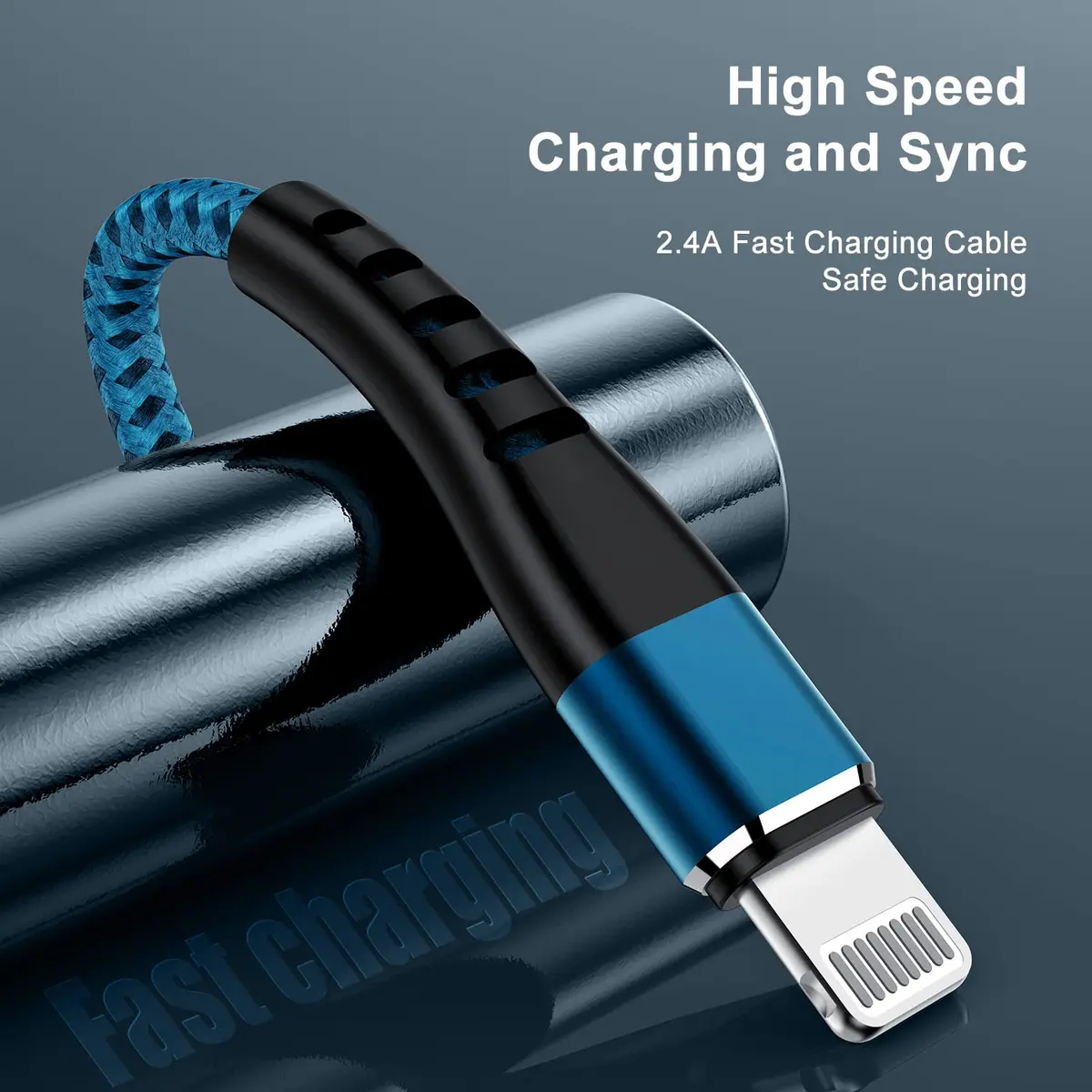Essri 2Pack Lightning Cable 6FT | Nylon Braided iPhone Charger Cord for Fast Charging & Sync - view 3