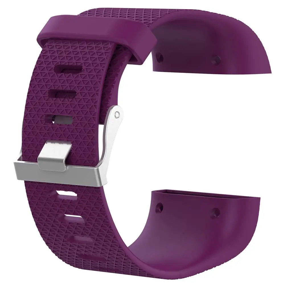 Yuuol Replacement Bands for Fitbit Surge Watch, Silicone Compatible Metal Buckle Fitness Tracker Original Wristband Strap Small & Large Purple | Water Resistant - view 3