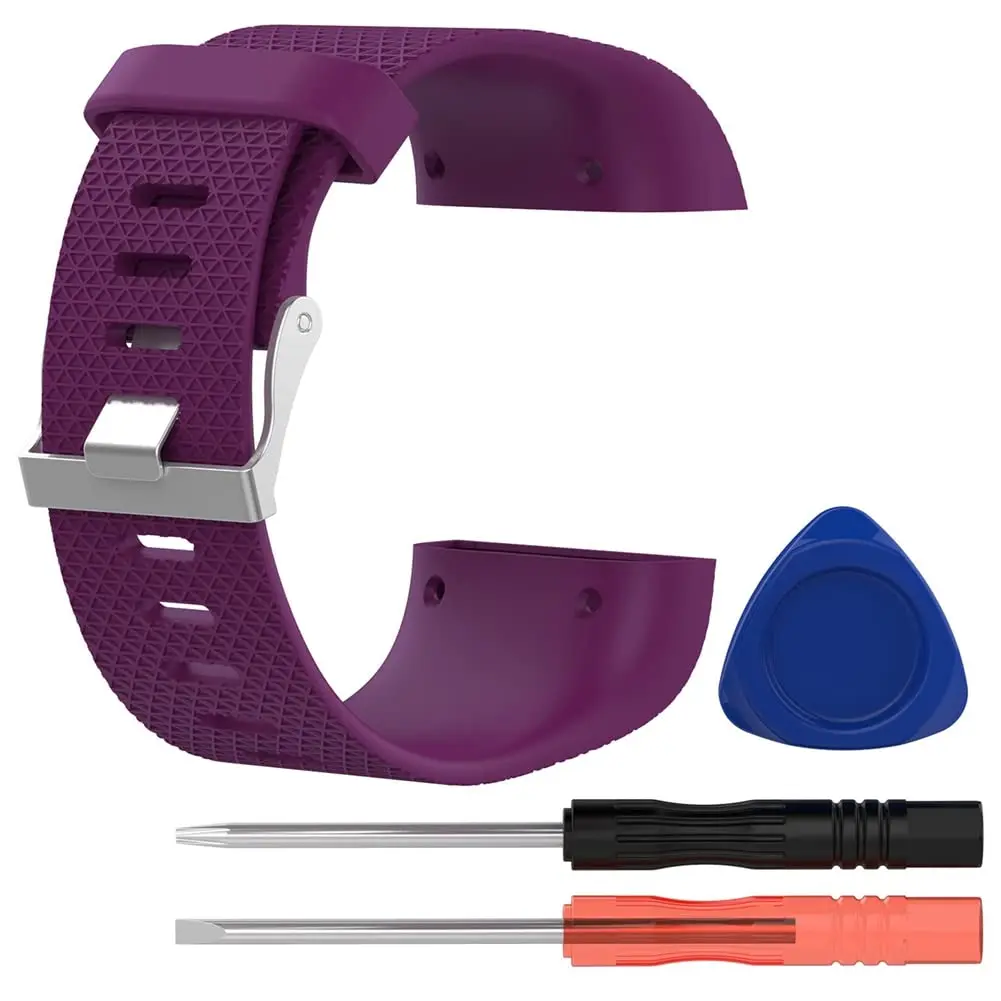 Yuuol Replacement Bands for Fitbit Surge Watch, Silicone Compatible Metal Buckle Fitness Tracker Original Wristband Strap Small & Large Purple | Water Resistant - view 4