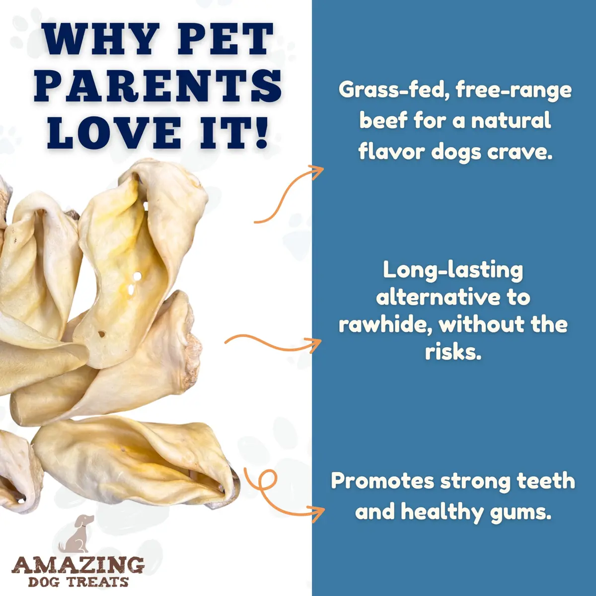 Amazing Dog Treats Cow Ears for Dogs 12 Pack | Natural, High Protein, All Natural Rawhide Alternative - view 3