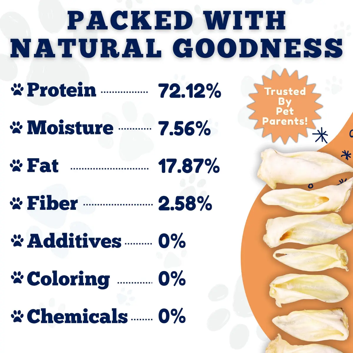 Amazing Dog Treats - Lamb Ears (15 Pcs/Pack) | Natural Dog Chews for Healthy Teeth & Long Chewing - view 5