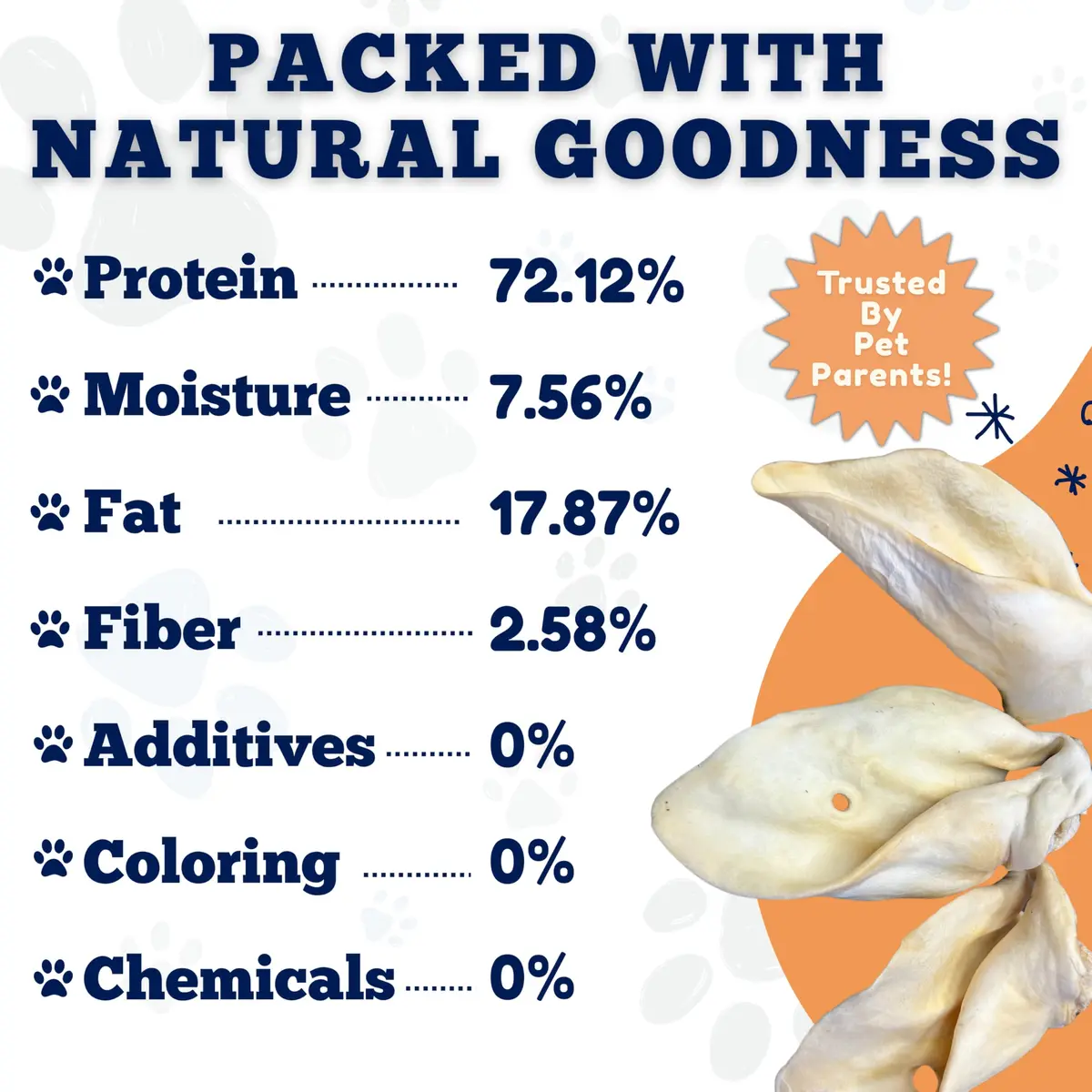Amazing Dog Treats Cow Ears 25 Pack | Natural, Thick-Cut Beef Chew for Dogs - view 5