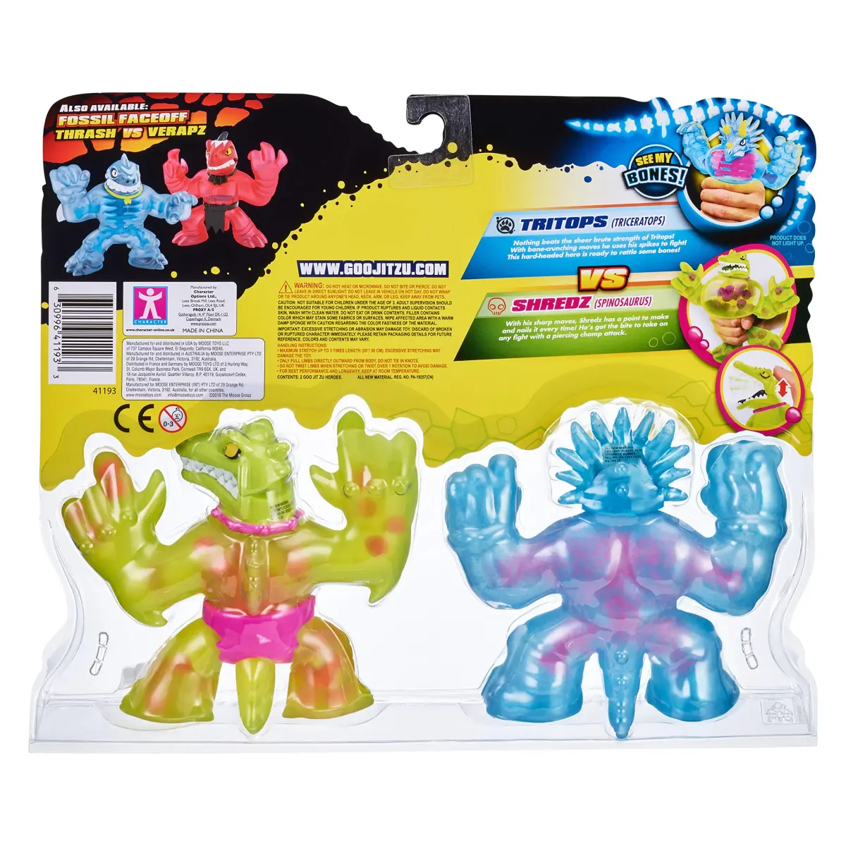 Heroes of Goo Jit Zu Dino X-Ray Stone Age Rampage Versus Pack - Tritops vs Shredz 2 Piece Set | ASTM-Tested Toy Figures - view 7