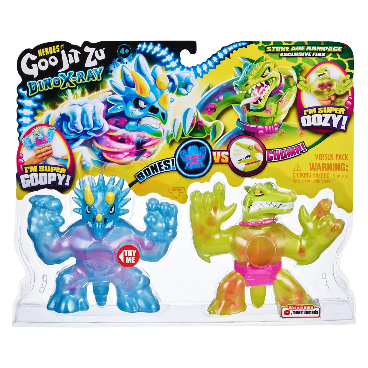 Heroes of Goo Jit Zu Dino X-Ray Stone Age Rampage Versus Pack - Tritops vs Shredz 2 Piece Set | ASTM-Tested Toy Figures - view 2