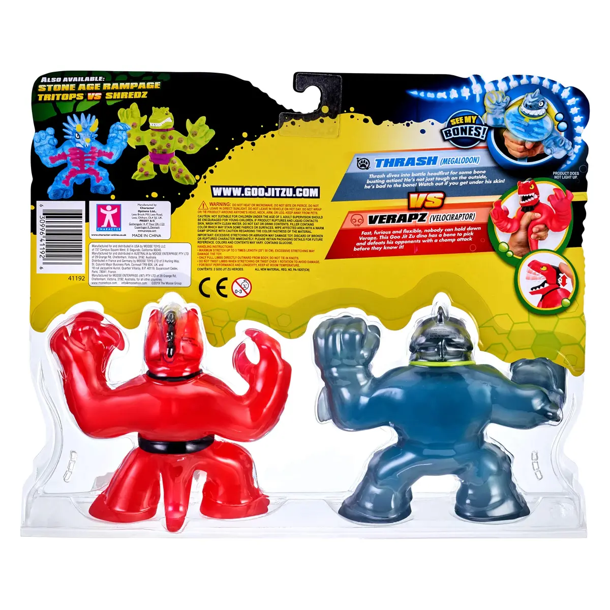 Heroes of Goo Jit Zu Dino X-Ray Fossil Faceoff Versus Pack - Thrash vs Verapz 2 Piece Set | ASTM-Tested Toy Figures - view 7