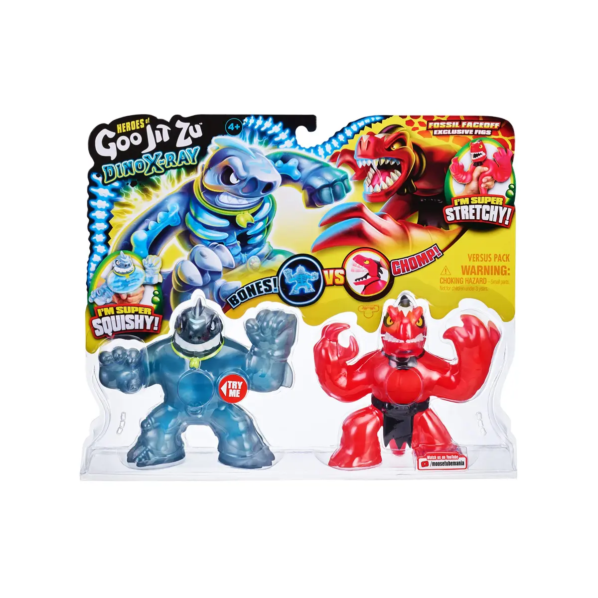 Heroes of Goo Jit Zu Dino X-Ray Fossil Faceoff Versus Pack - Thrash vs Verapz 2 Piece Set | ASTM-Tested Toy Figures - view 2