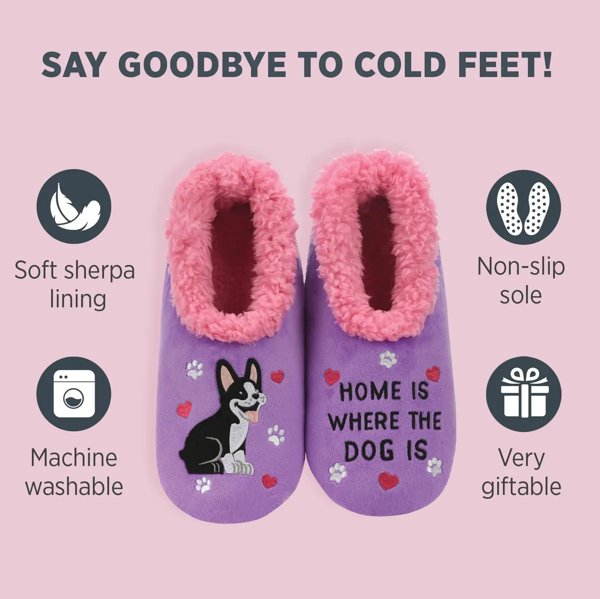 Snoozies Slipper Socks for Women (Hmdog, M) | Cozy Animal Print Indoor Comfort - view 2