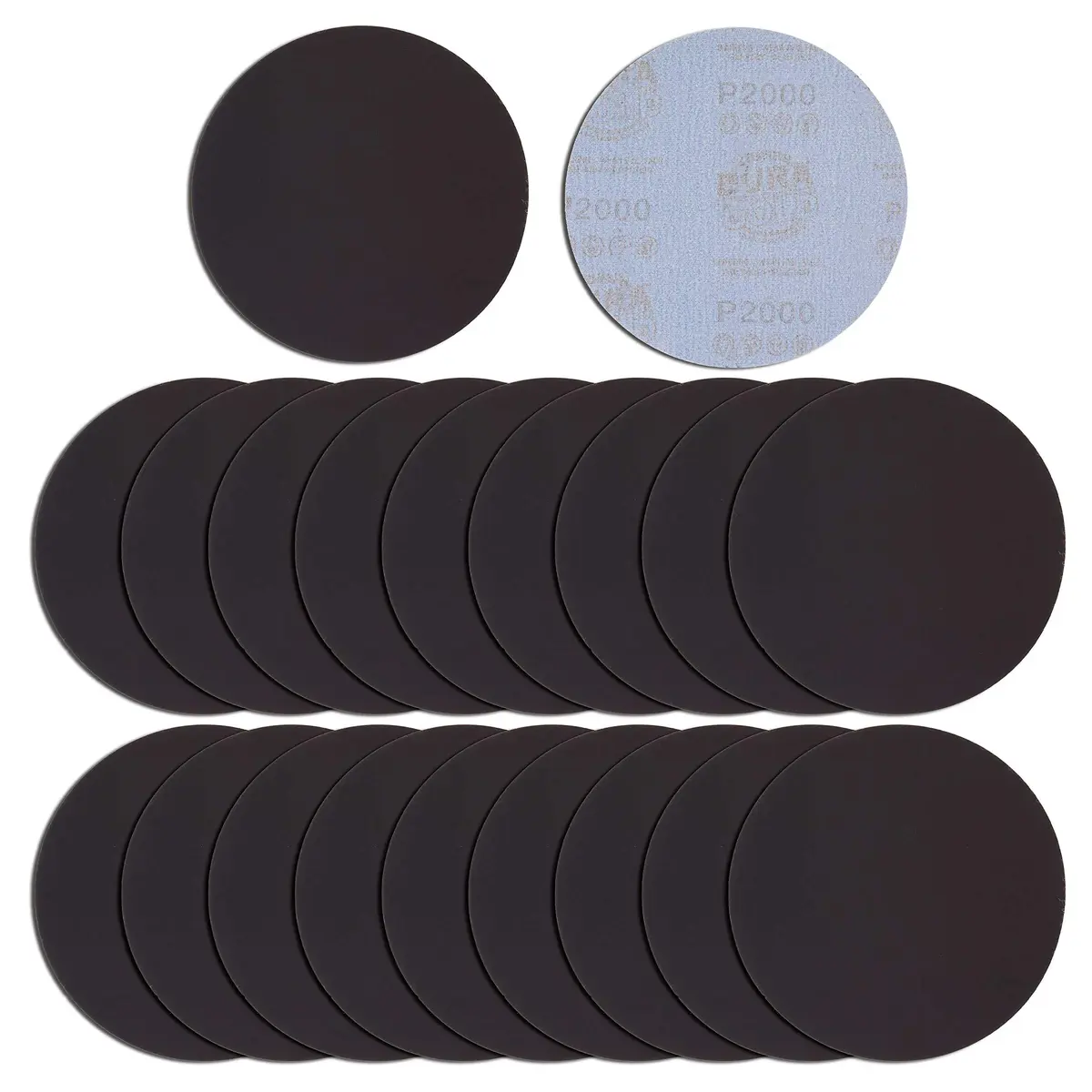 Dura-Gold 6" (15.24 cm) Wet or Dry Sanding Discs, 2000 Grit Hook & Loop (20-Pack) | Extra Fine Color Sanding for Automotive Paint - main product image