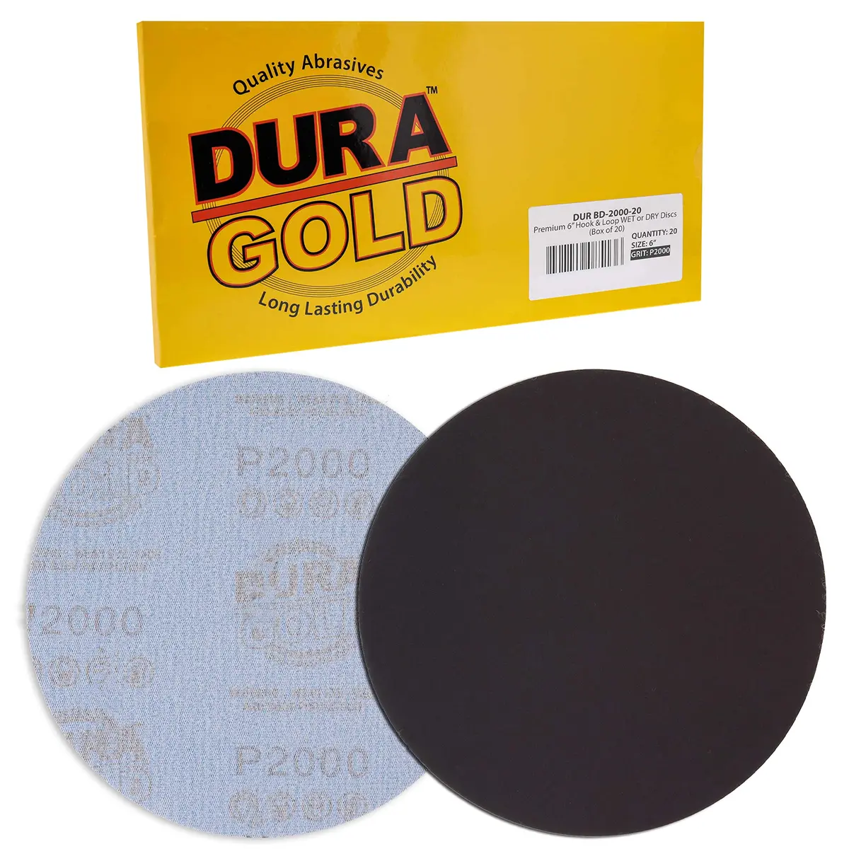 Dura-Gold 6" (15.24 cm) Wet or Dry Sanding Discs, 2000 Grit Hook & Loop (20-Pack) | Extra Fine Color Sanding for Automotive Paint - view 3