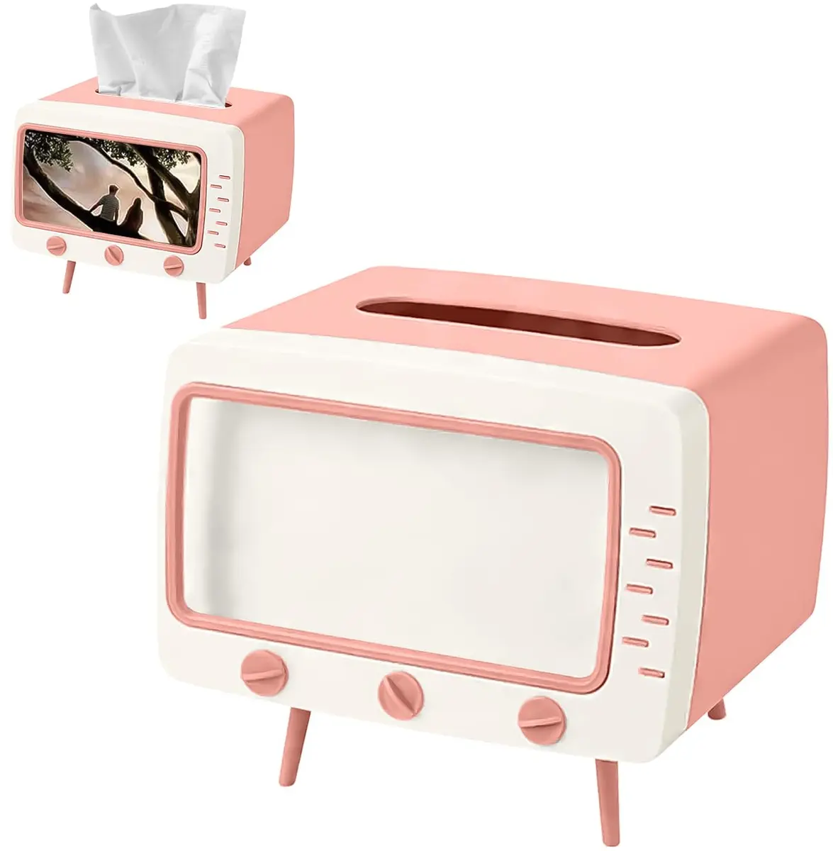 SGVAHY Facial Tissue Holder Retro TV Pink | Unique Home Decor & Phone Storage (70-120 chars) - main product image