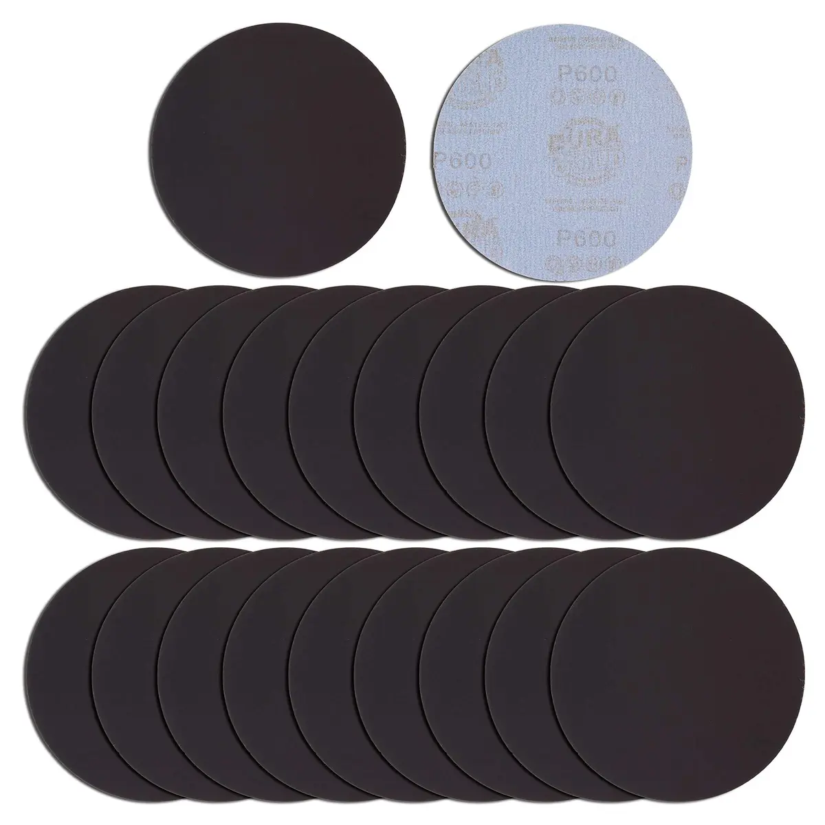 Dura-Gold 6" Wet or Dry Sanding Discs 600 Grit (20-Pack) | Silicon Carbide Hook & Loop for Orbital Sanders - main product image