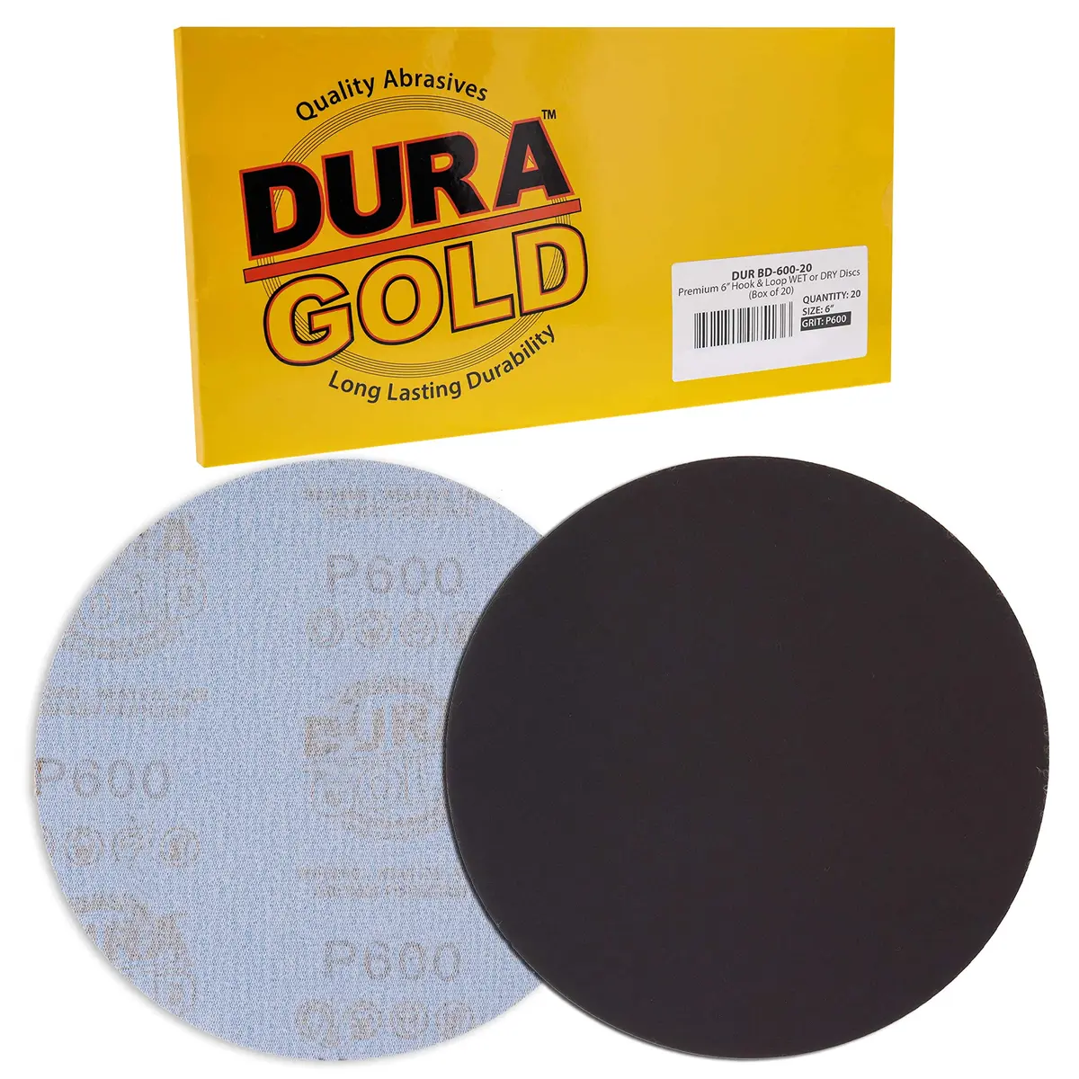Dura-Gold 6" Wet or Dry Sanding Discs 600 Grit (20-Pack) | Silicon Carbide Hook & Loop for Orbital Sanders - view 3