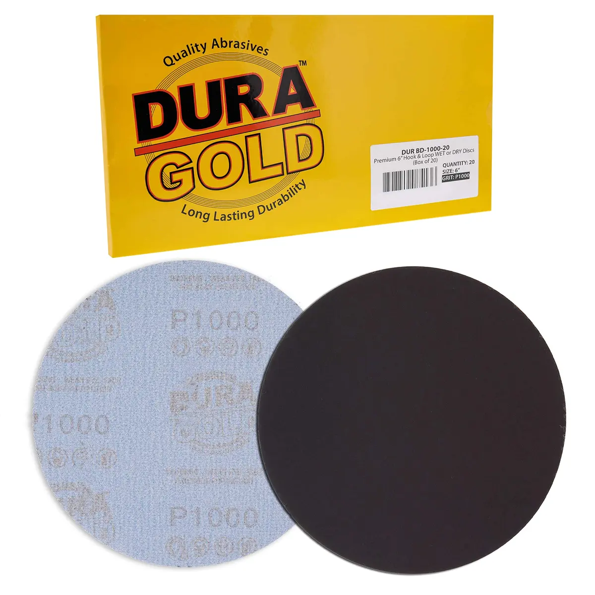 Dura-Gold 6" Wet or Dry Sanding Discs 1000 Grit (20-Pack) | Hook & Loop for Orbital Sanders - view 3