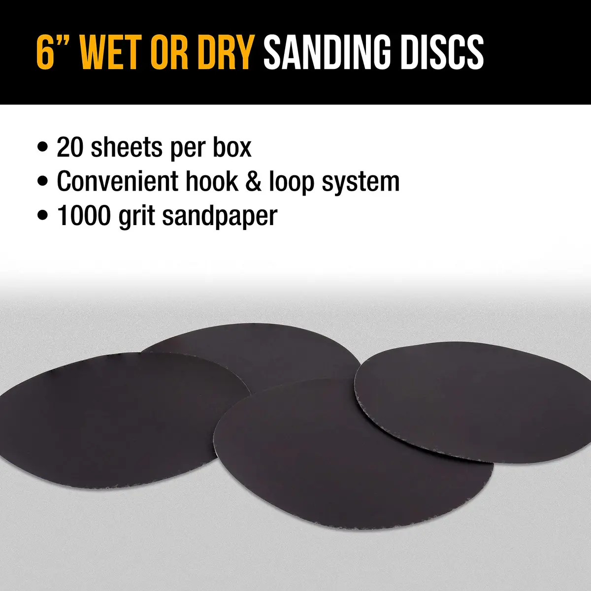 Dura-Gold 6" Wet or Dry Sanding Discs 1000 Grit (20-Pack) | Hook & Loop for Orbital Sanders - view 4