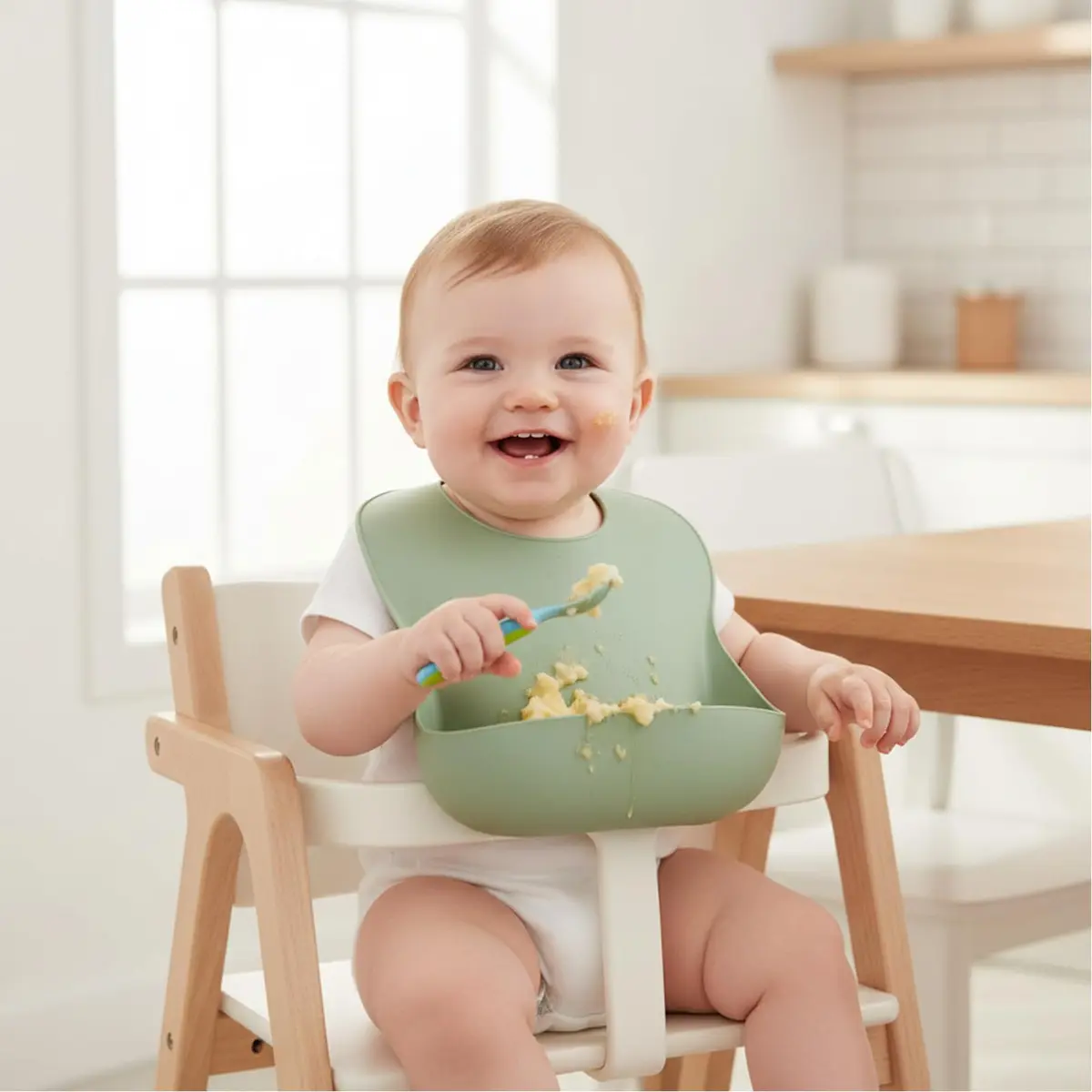 PandaEar Silicone Baby Bibs Set of 3 (25.4cm L x 9.2cm W x 0.48cm H) | Waterproof, Soft, Adjustable Neck for 10-72 Months - view 7