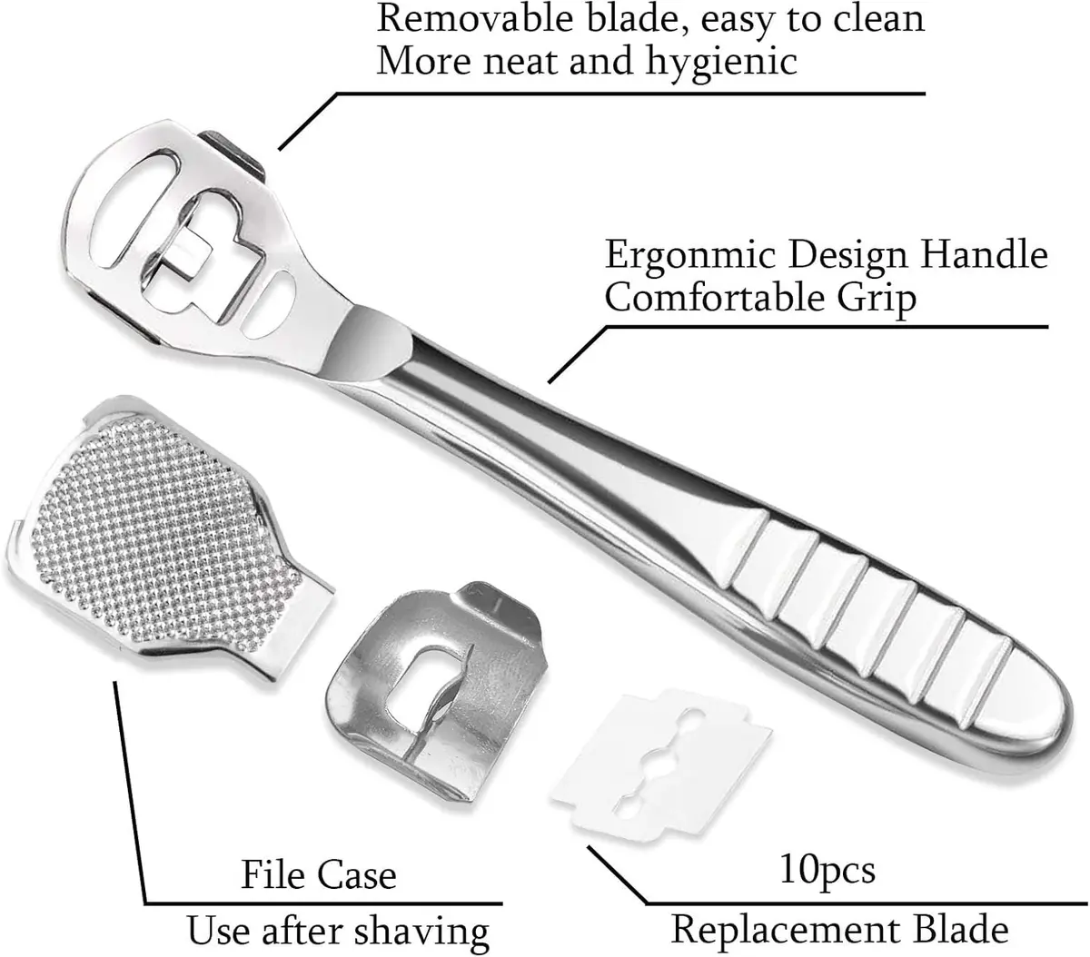 Jutoe Callus Shaver Set 52 Pcs | Stainless Steel Foot & Hand Care Tools - view 2
