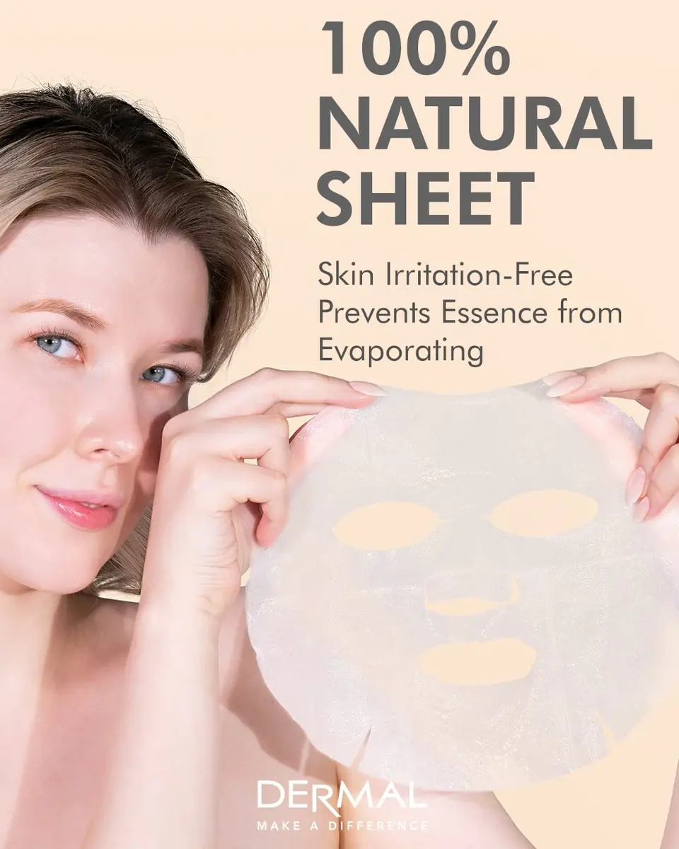 DERMAL 48 Korean Essence Sheet Mask Variety Pack, 48 Masks | 24 Formulas x 2 Each - view 5