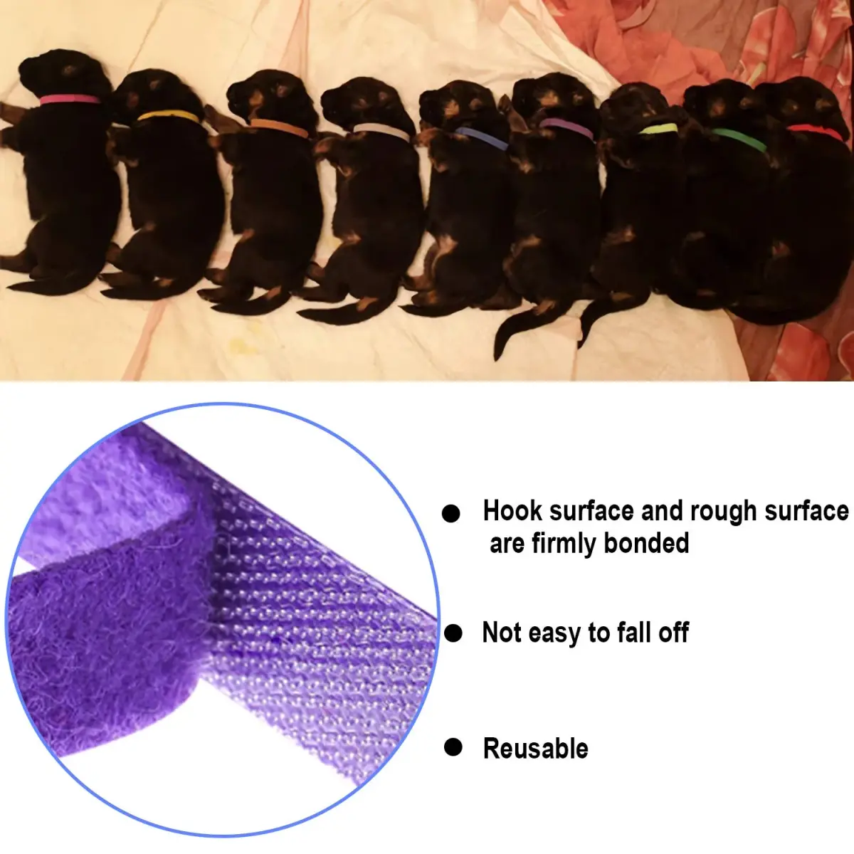 FEBSNOW Puppy Whelping Collars 30 Pcs - 15 Colors | Soft Newborn Pet ID Bands for Dogs & Kittens - view 4