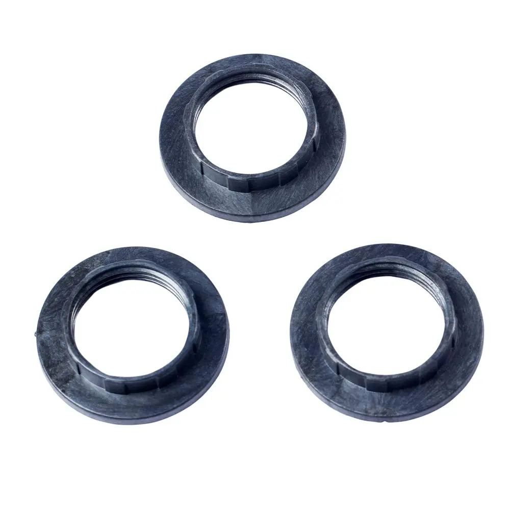 FASTROHY Black Lampshade Collar Ring Adaptor for E14 Bulbs (3-Pack, 44mm Outer Diameter) - main product image