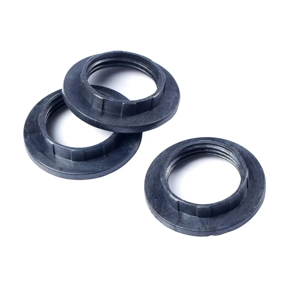 FASTROHY Black Lampshade Collar Ring Adaptor for E14 Bulbs (3-Pack, 44mm Outer Diameter) - view 2