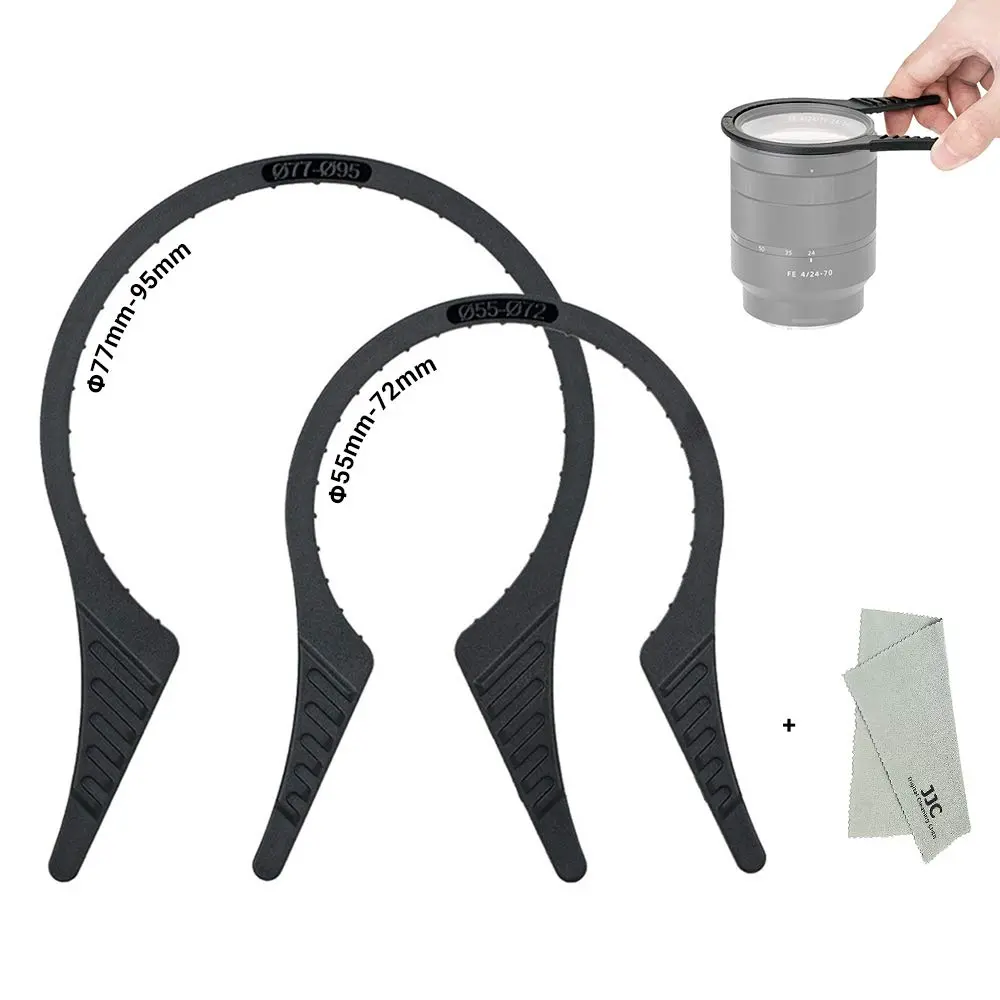 JJC 2-Pack Camera Lens Filter Wrench Kit for 55mm-95mm Threads | Removes Jammed CPL UV ND Filters - main product image