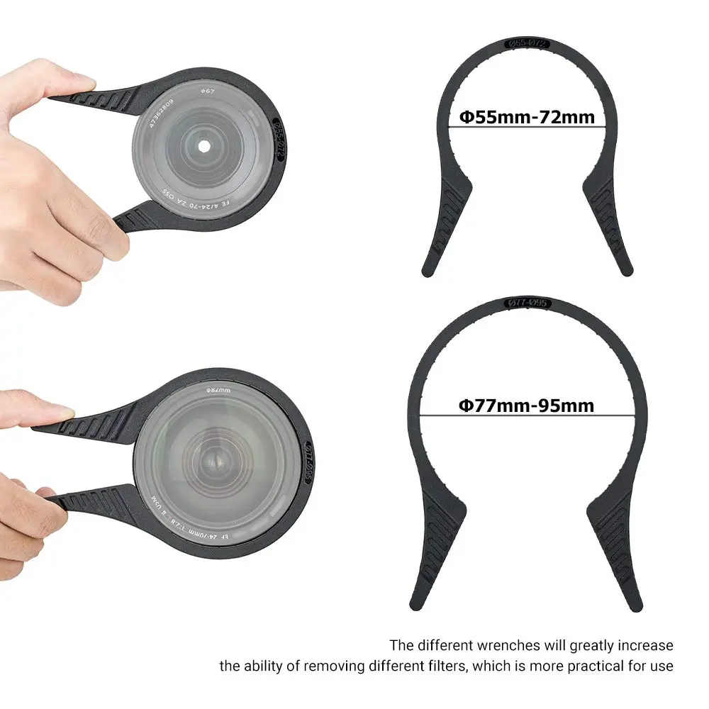 JJC 2-Pack Camera Lens Filter Wrench Kit for 55mm-95mm Threads | Removes Jammed CPL UV ND Filters - view 2