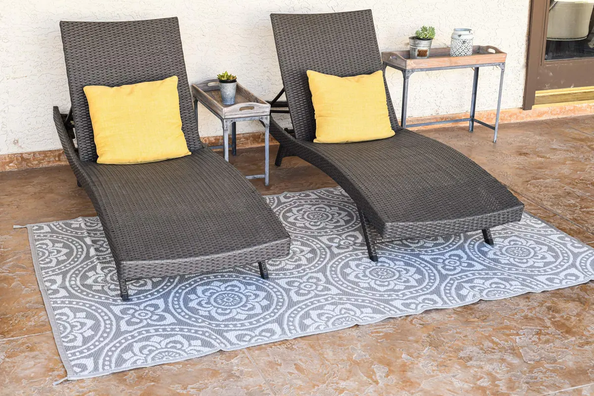 Stylish Camping 258106 8ft x 10ft Reversible Mat | UV Resistant, Quick Dry, Outdoor & Indoor Use - view 2