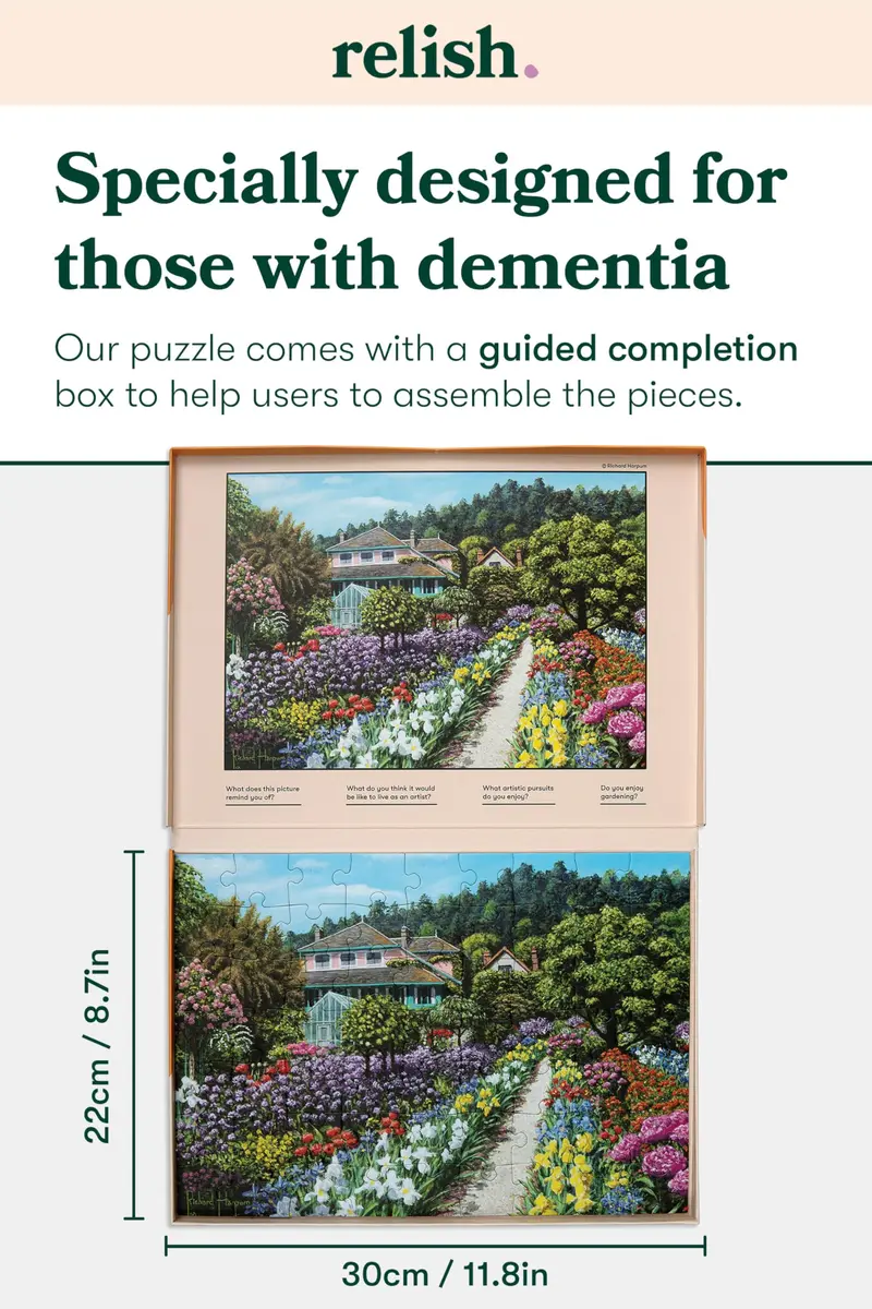 Relish Dementia Puzzles for Adults 63 Piece Monet's Garden | Memory Support & Engagement - view 6