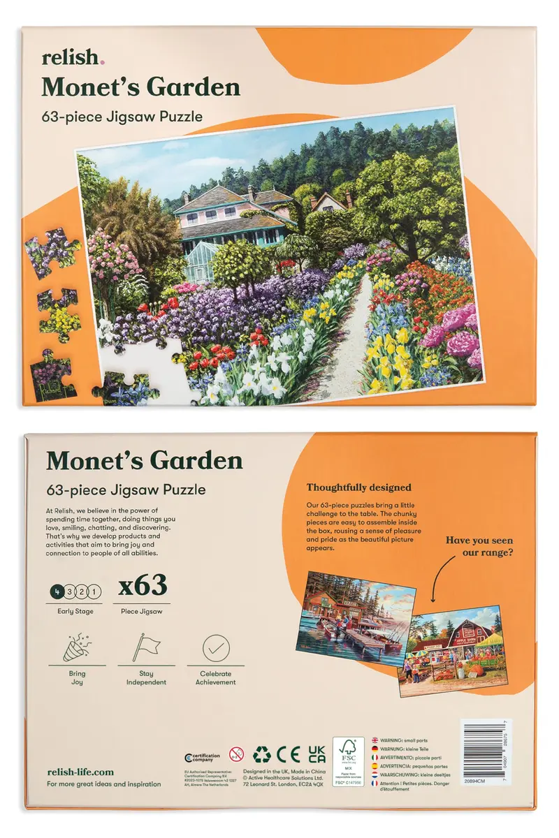 Relish Dementia Puzzles for Adults 63 Piece Monet's Garden | Memory Support & Engagement - view 8