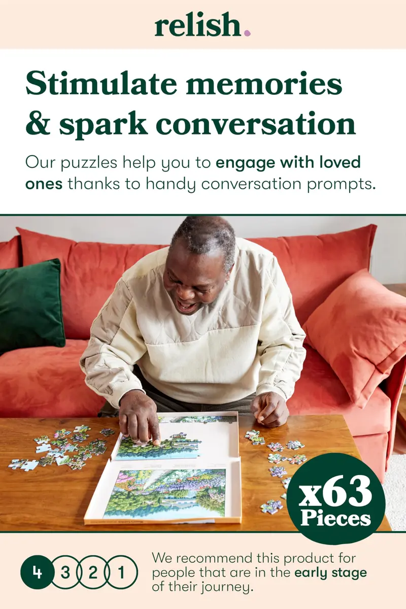 Relish Dementia Puzzles for Adults 63 Piece Monet's Garden | Memory Support & Engagement - view 2